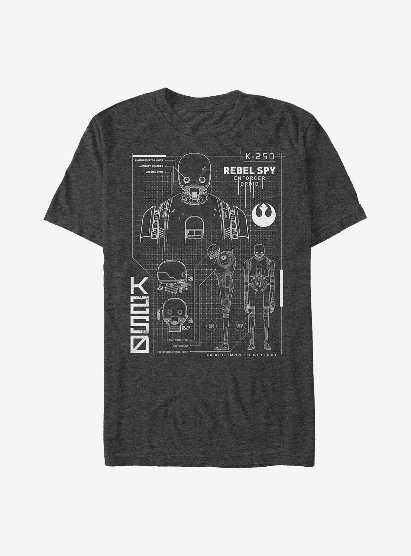 Star Wars Rogue One: A Star Wars Story K-2SO T-Shirt, CHAR HTR, hi-res