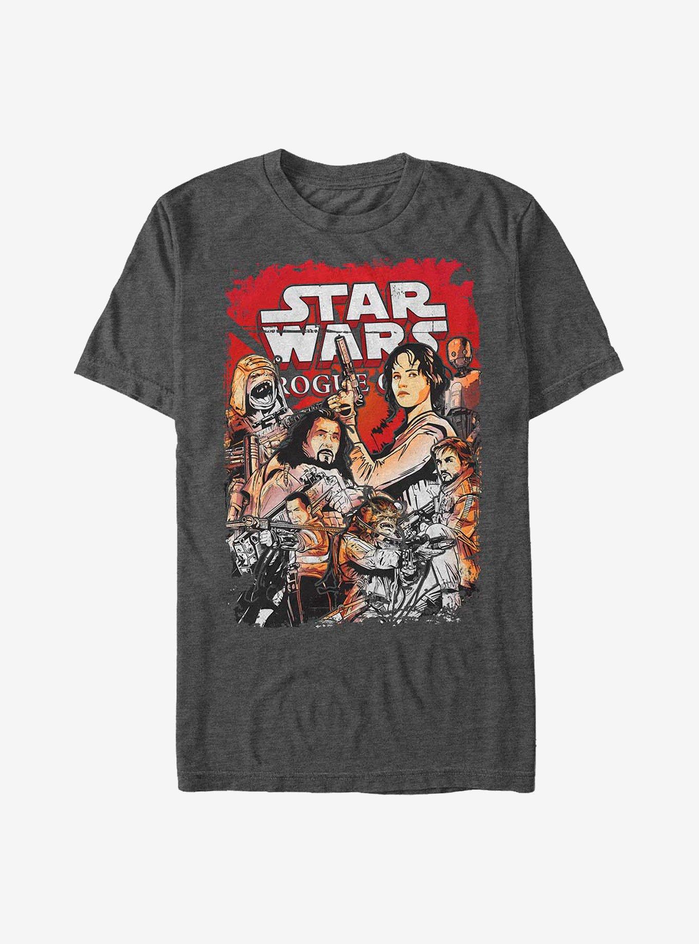 Star Wars Rogue One: A Star Wars Story Rebel Poster T-Shirt, CHAR HTR, hi-res