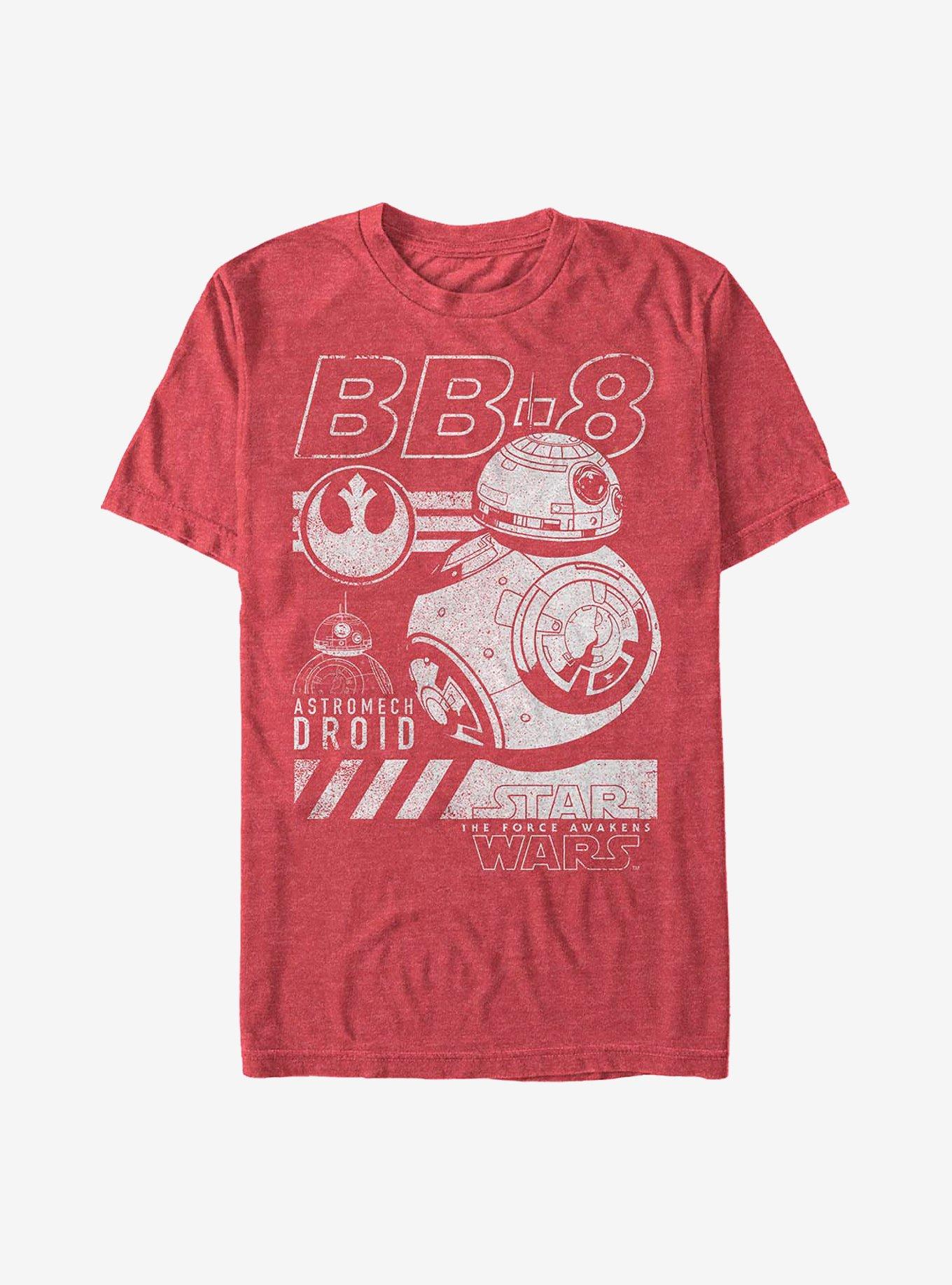 Star Wars: The Force Awakens BB-8 Schematic T-Shirt, RED HTR, hi-res
