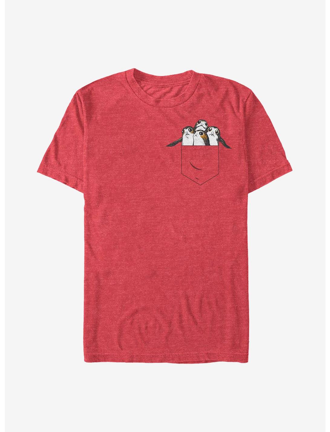Star Wars: The Last Jedi Porgs In My Faux Pocket T-Shirt, RED HTR, hi-res