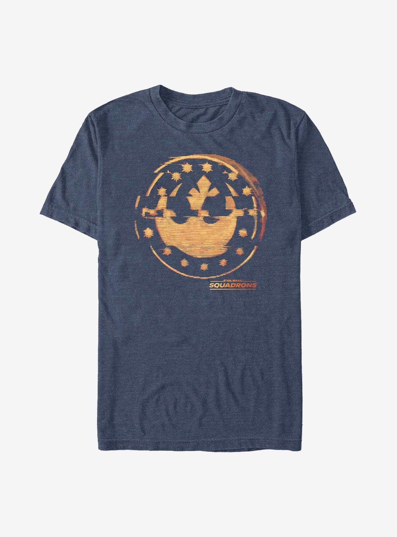 Star Wars Glitched Logo T-Shirt, NAVY HTR, hi-res