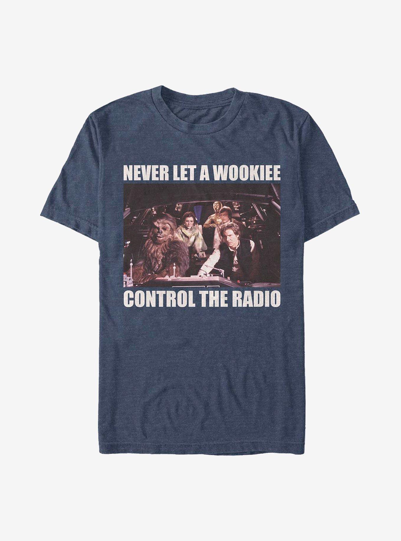 Star Wars No Wookie Radio T-Shirt, NAVY HTR, hi-res
