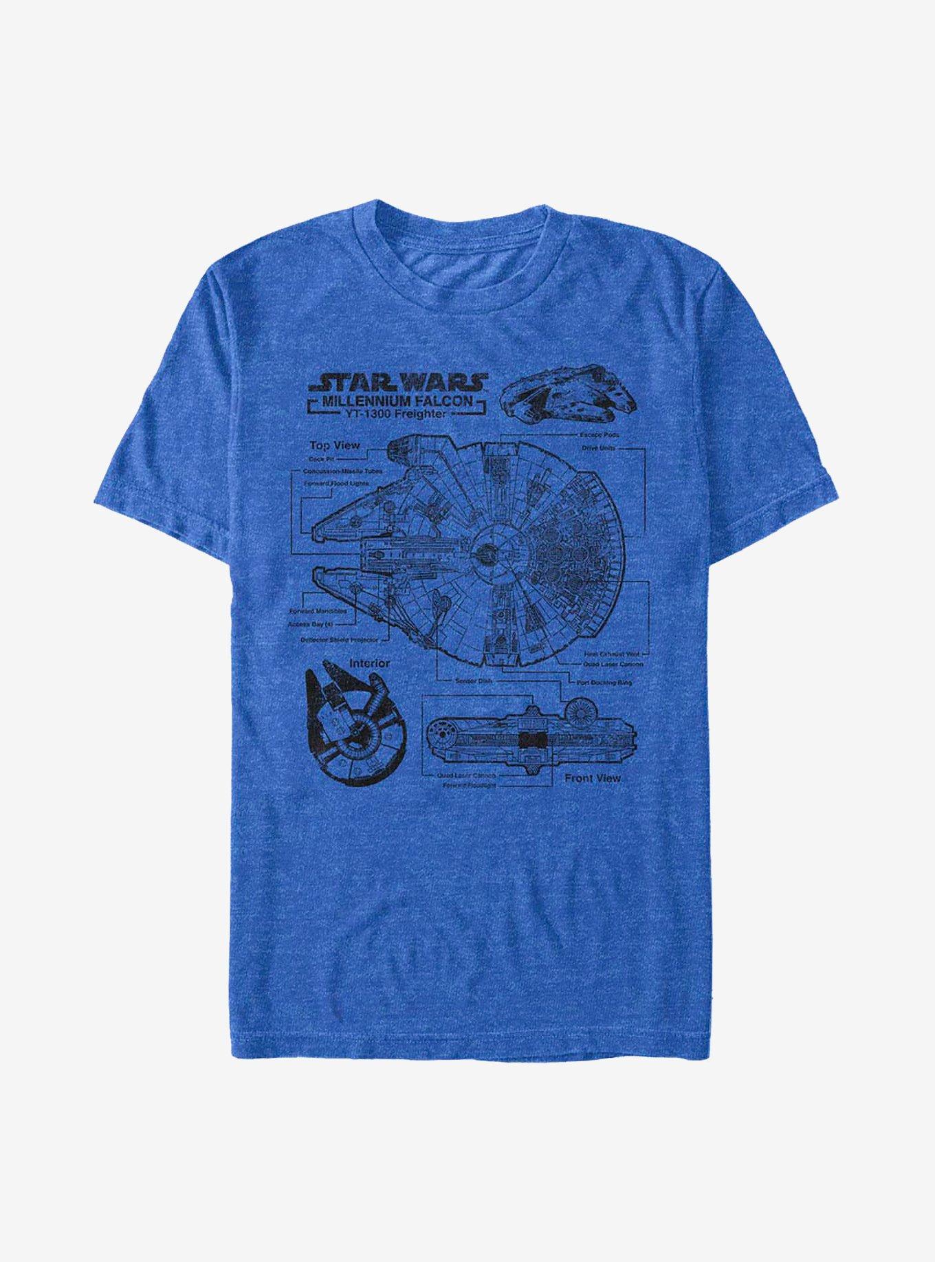 Star Wars Falcon Schematic T-Shirt, , hi-res