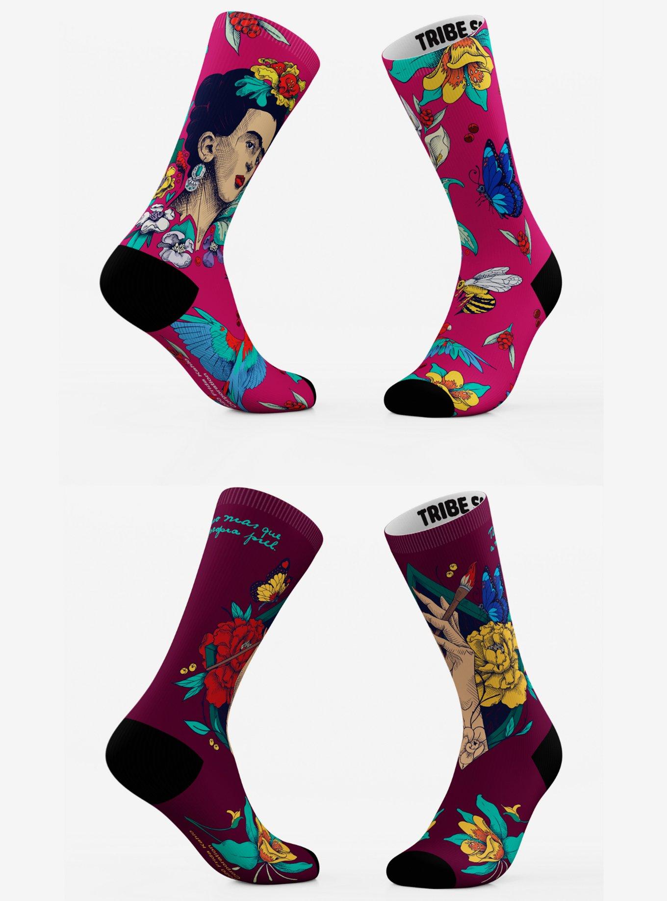 Pink and Merlot Frida Kahlo Socks 2 Pack, , hi-res