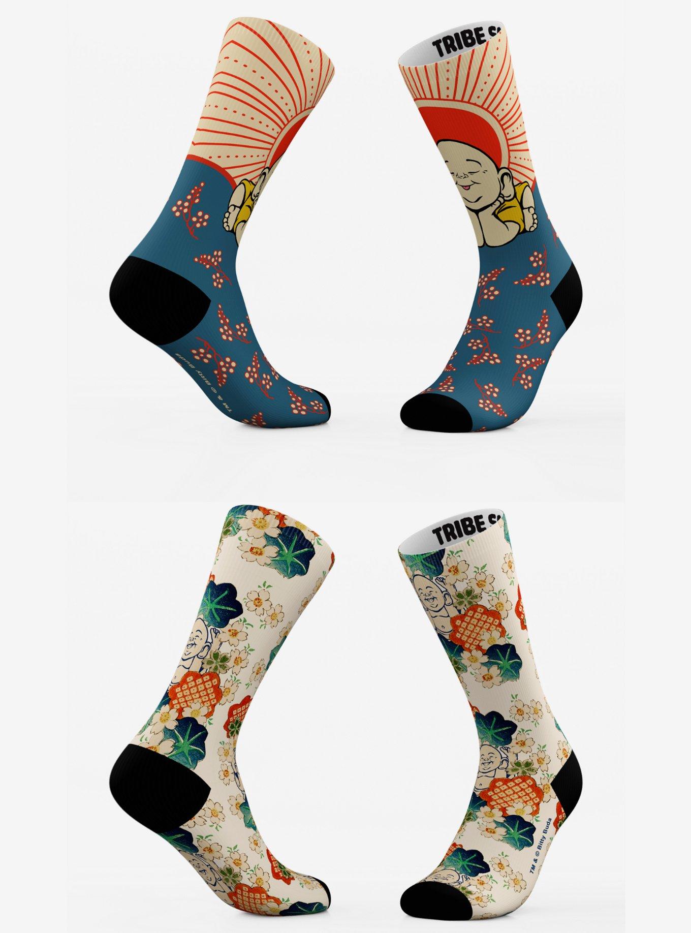 Rising Sun and Watercolor Bitty Buda Socks 2 Pack, , hi-res