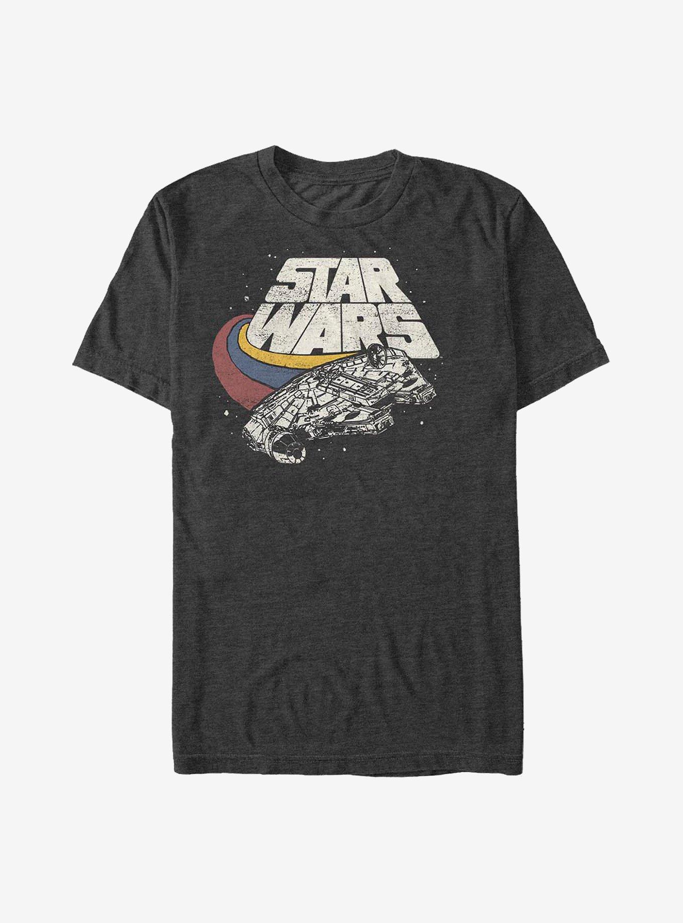 Star Wars Fly Falcon Fly T-Shirt, CHAR HTR, hi-res