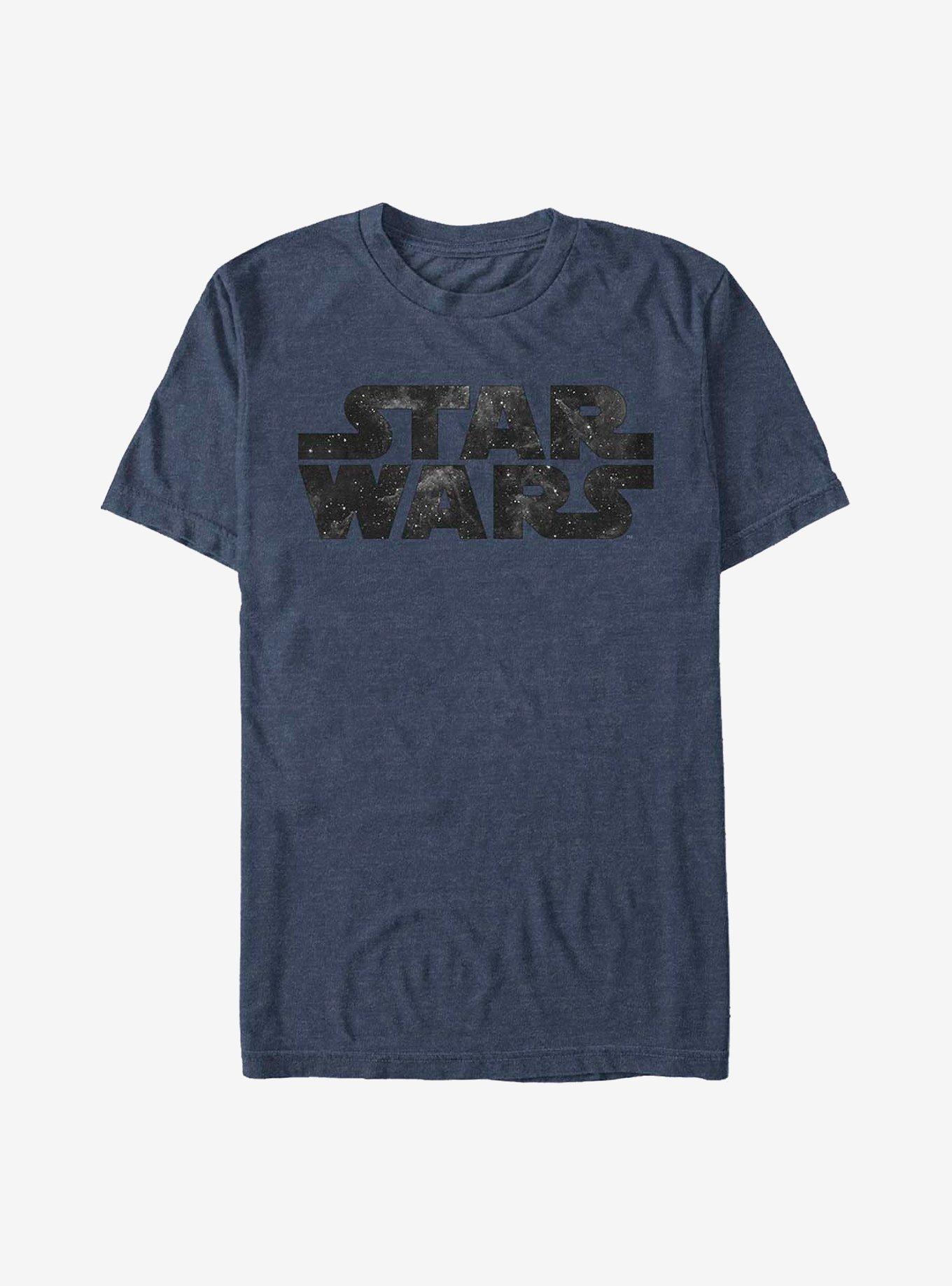 Star Wars Logo Stardust T-Shirt, NAVY HTR, hi-res