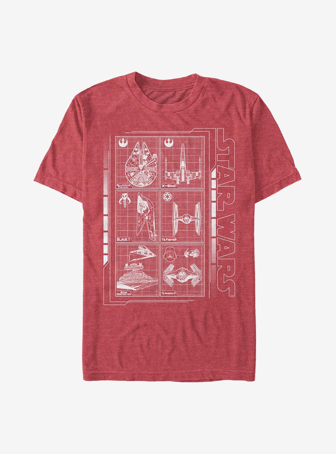 Star Wars Battle Ships T-Shirt, RED HTR, hi-res