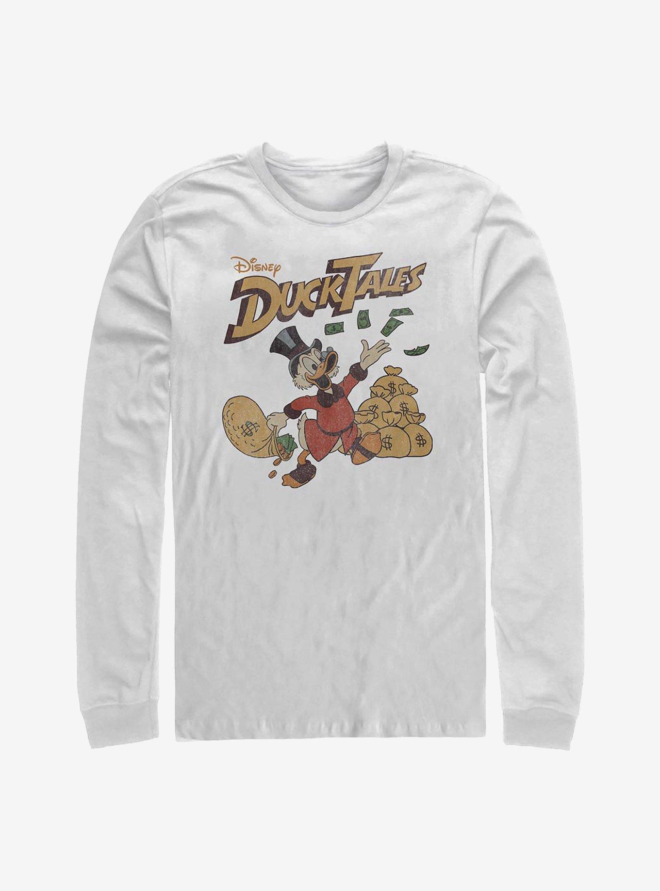 Disney Ducktales Scrooge Throwing Dollars Long-Sleeve T-Shirt, , hi-res