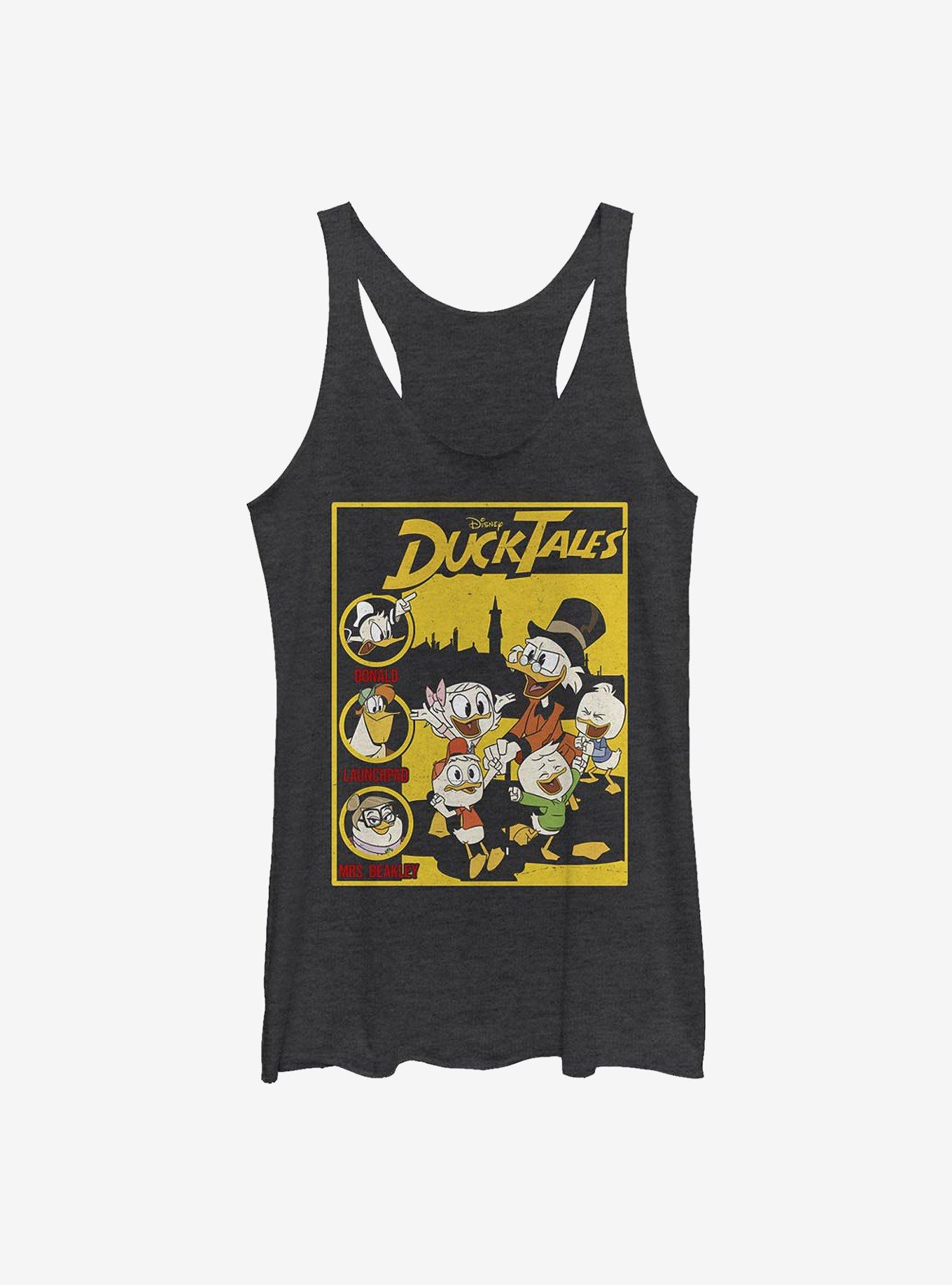 Disney Ducktales Cover Womens Tank Top, BLK HTR, hi-res