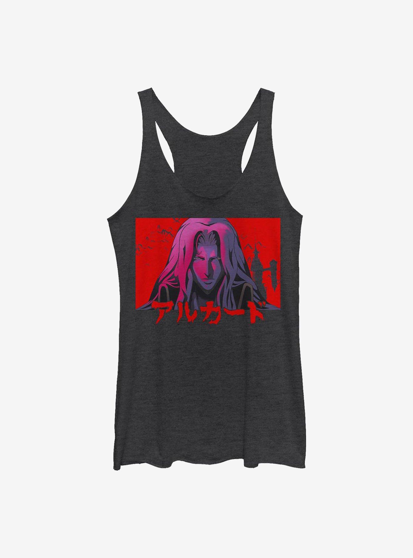 Castlevania Sunset Alucard Womens Tank Top, BLK HTR, hi-res