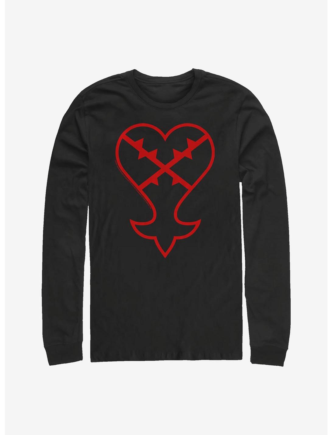 Disney Kingdom Hearts Heartless Symbol Long-Sleeve T-Shirt, BLACK, hi-res