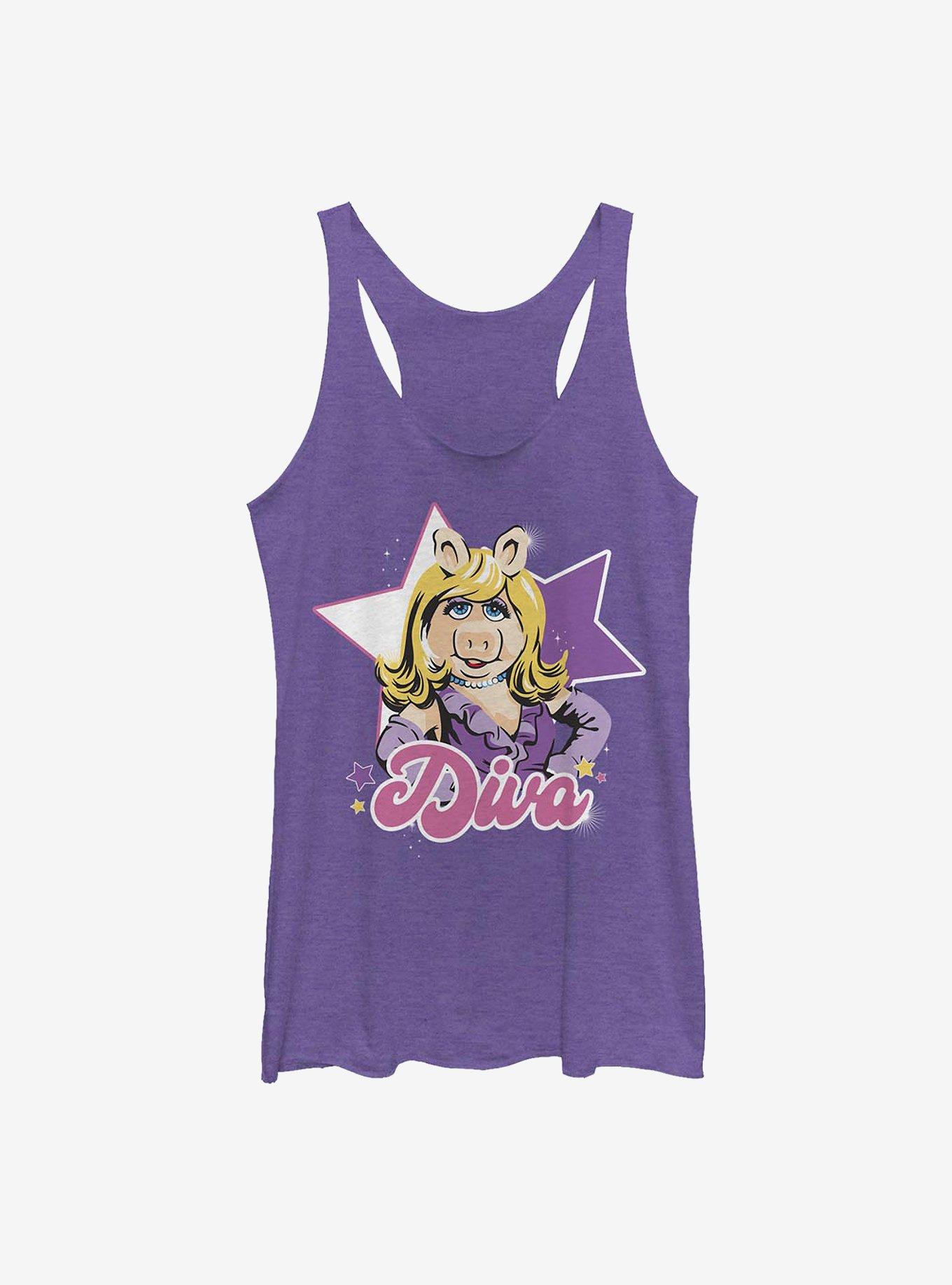 Disney The Muppets Diva Piggy Womens Tank Top, PUR HTR, hi-res