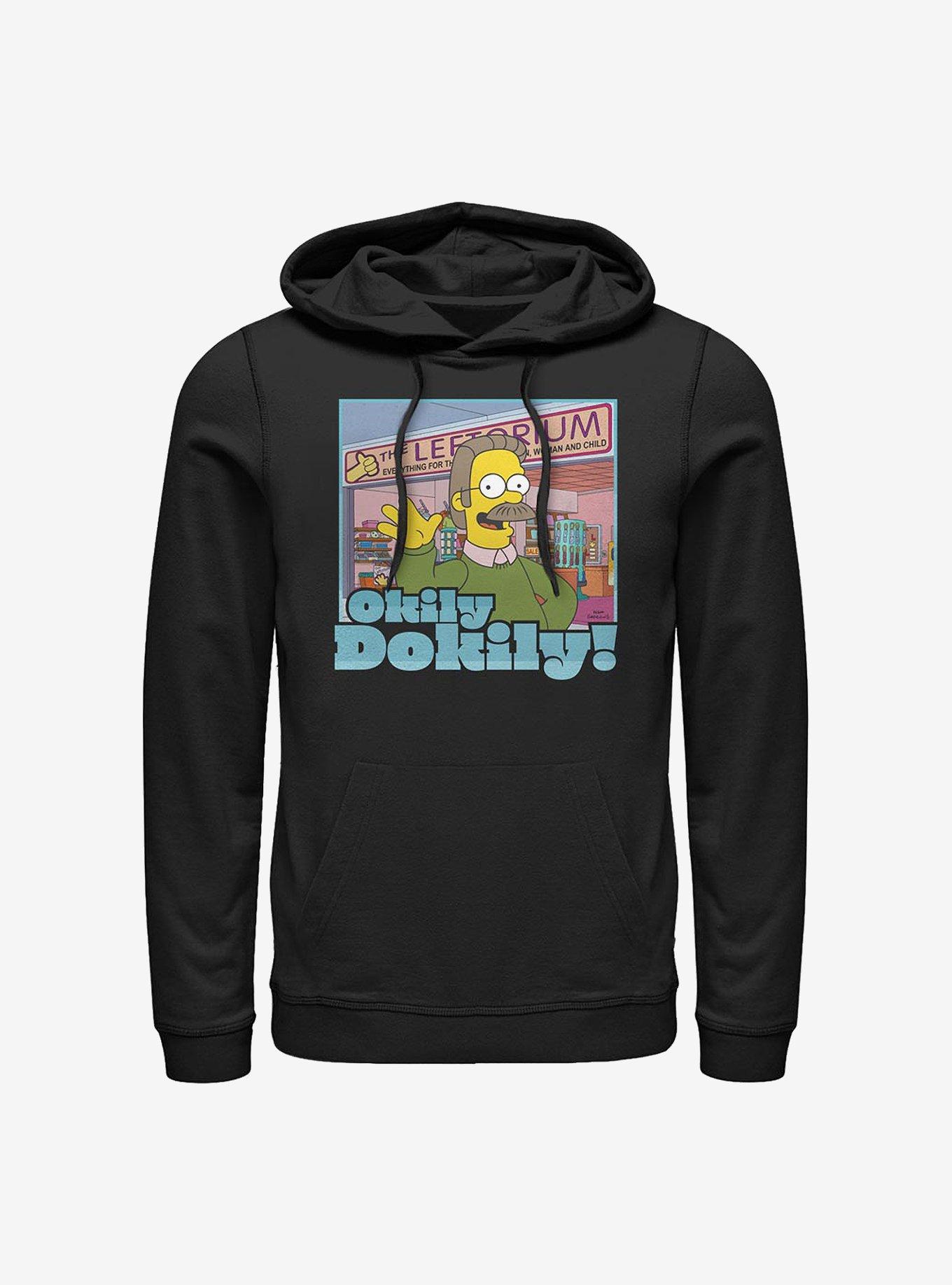 The Simpsons Okily Dokily Ned Hoodie, BLACK, hi-res