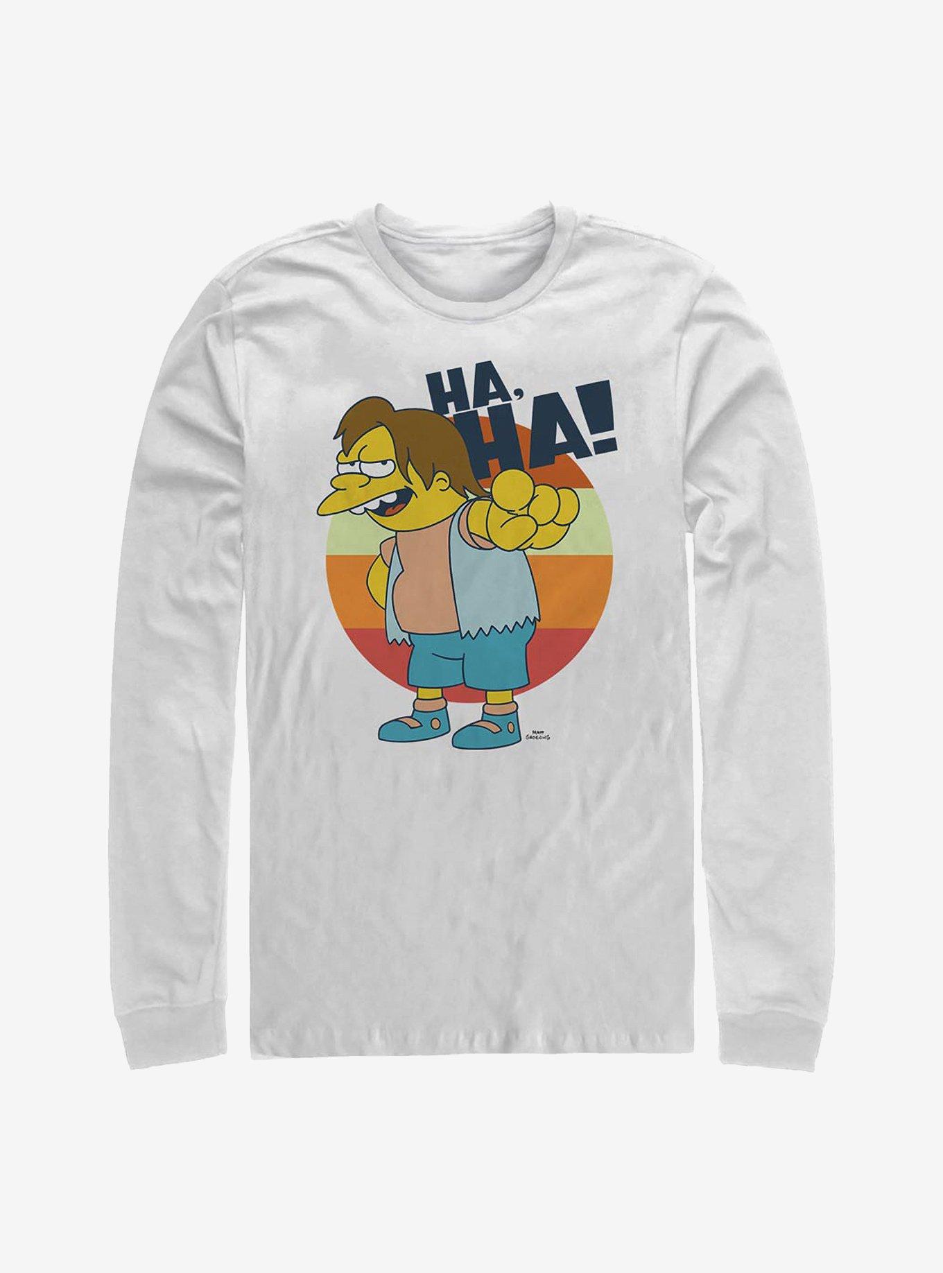 hahahachanです。 The Simpsons Nelson Haha Long-Sleeve T-Shirt - WHITE | BoxLunch