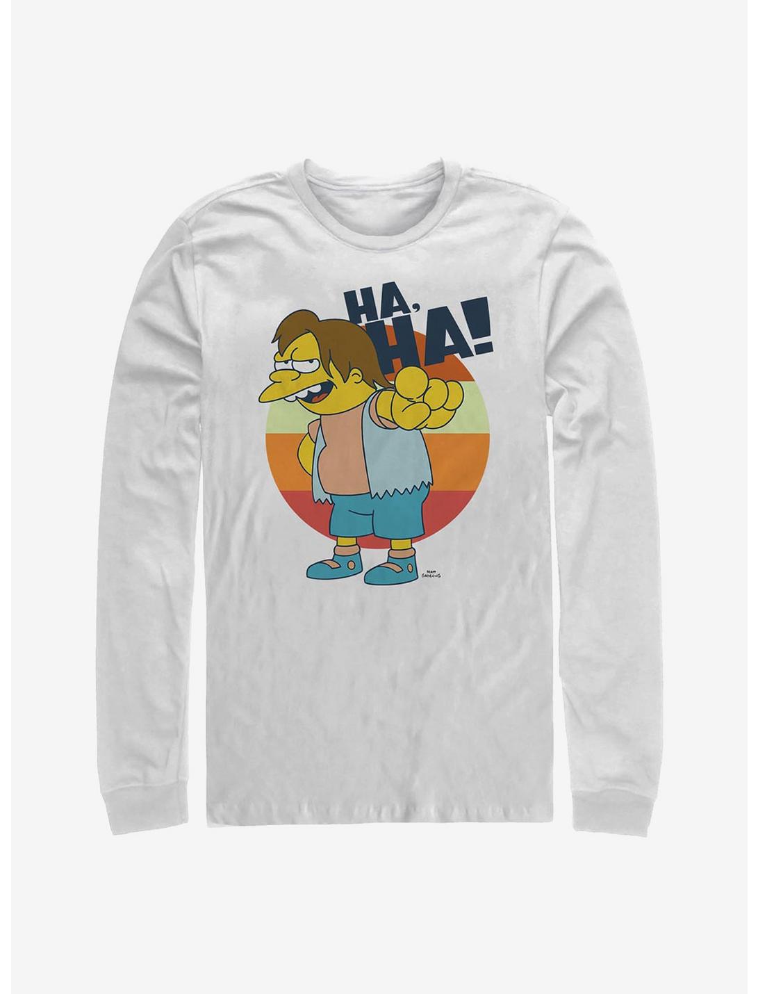 The Simpsons Nelson Haha Long-Sleeve T-Shirt, WHITE, hi-res