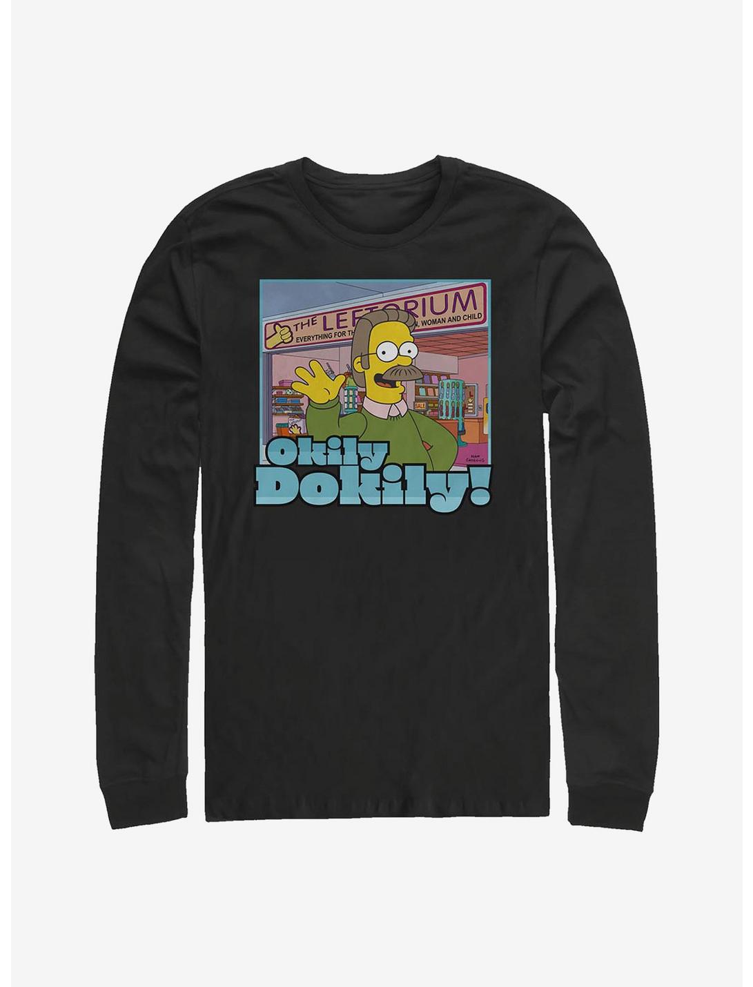The Simpsons Okily Dokily Ned Long-Sleeve T-Shirt, BLACK, hi-res