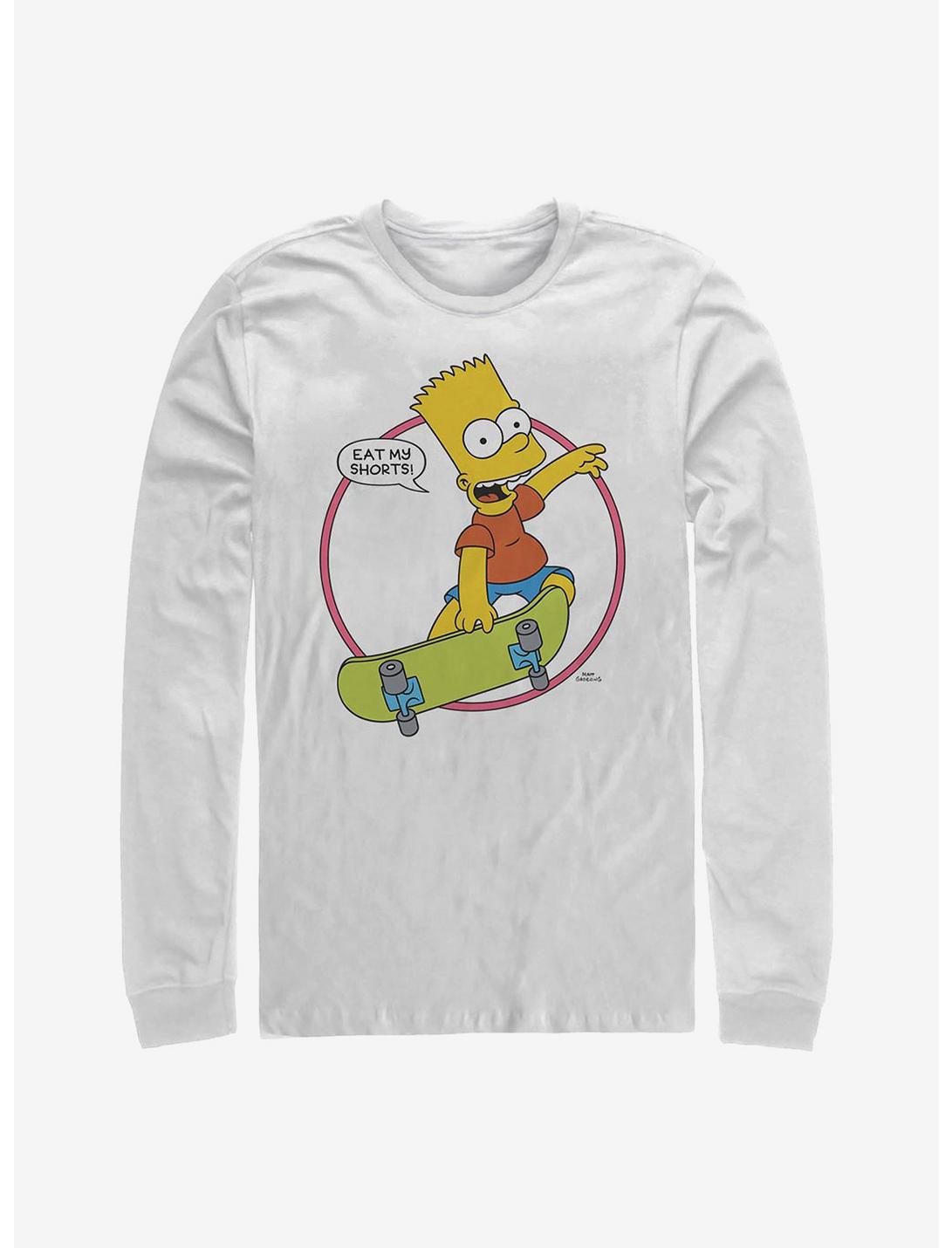 The Simpsons Eat Shorts Long-Sleeve T-Shirt, WHITE, hi-res