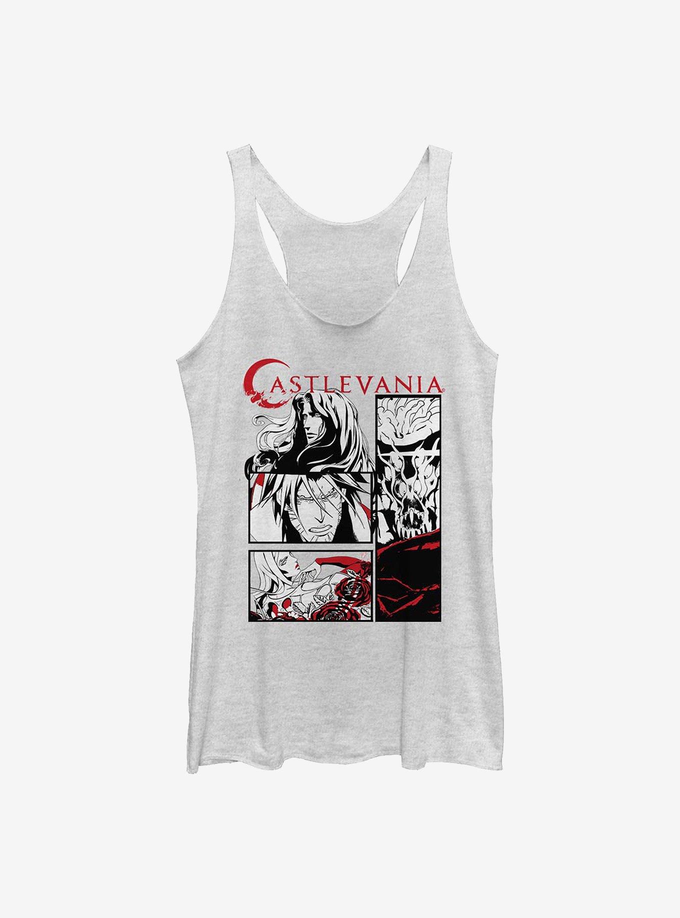 Castlevania Comic Style Womens Tank Top, WHITE HTR, hi-res