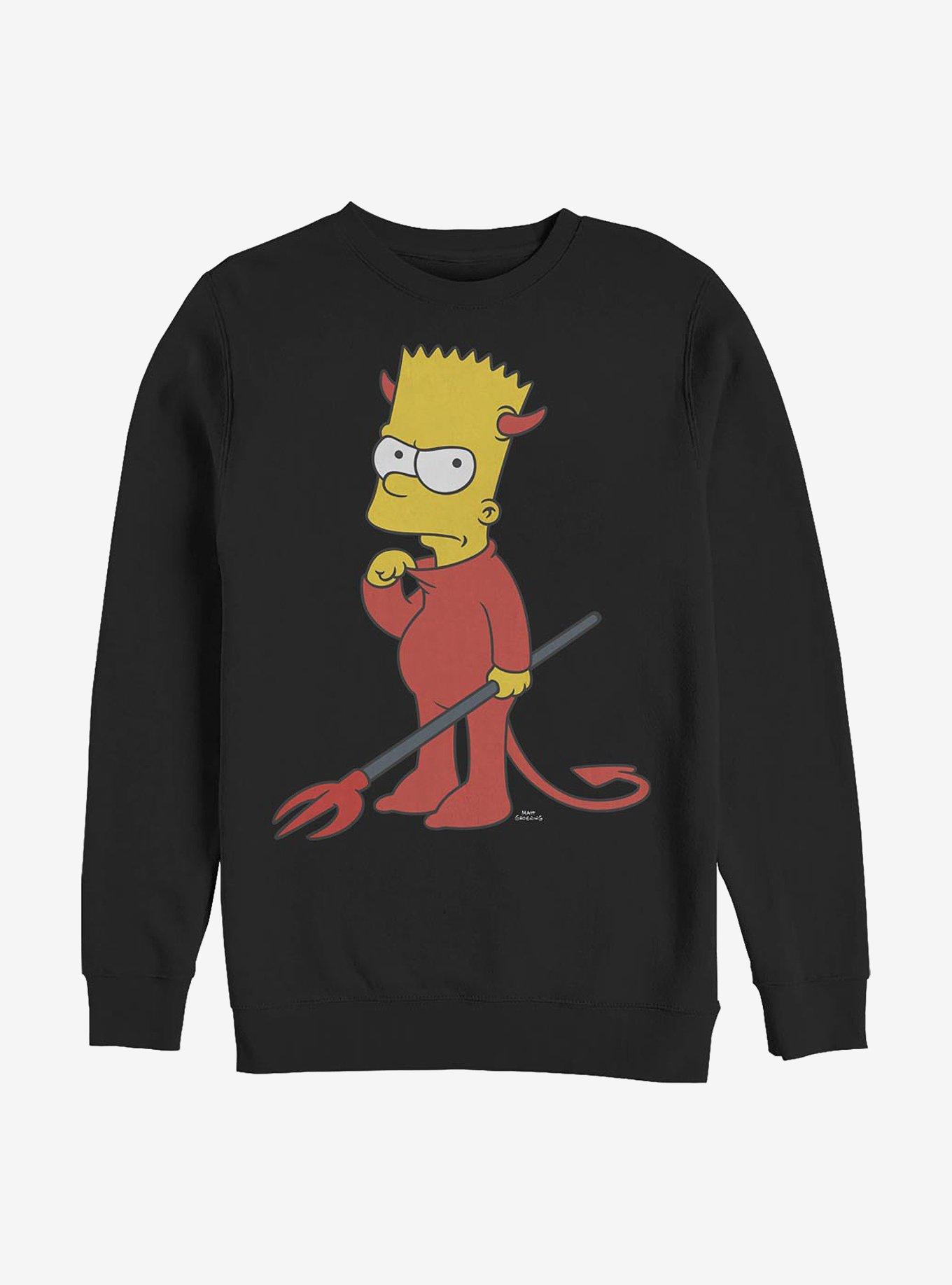 The Simpsons Devil Bart Sweatshirt, BLACK, hi-res