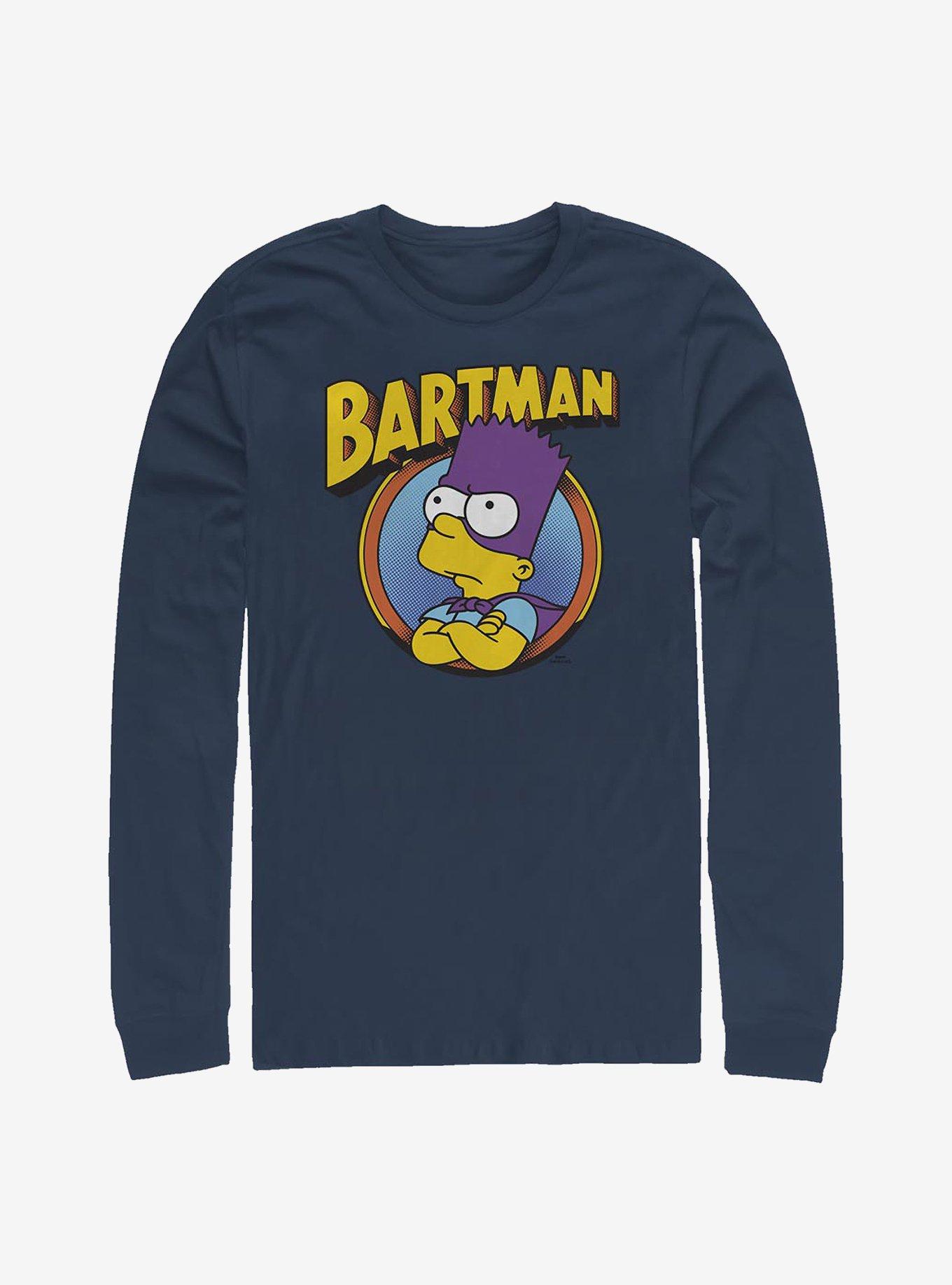The Simpsons Bartman Circle Long-Sleeve T-Shirt, NAVY, hi-res