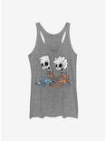 The Simpsons Skeleton Bart And Lisa Womens Tank Top, GRAY HTR, hi-res