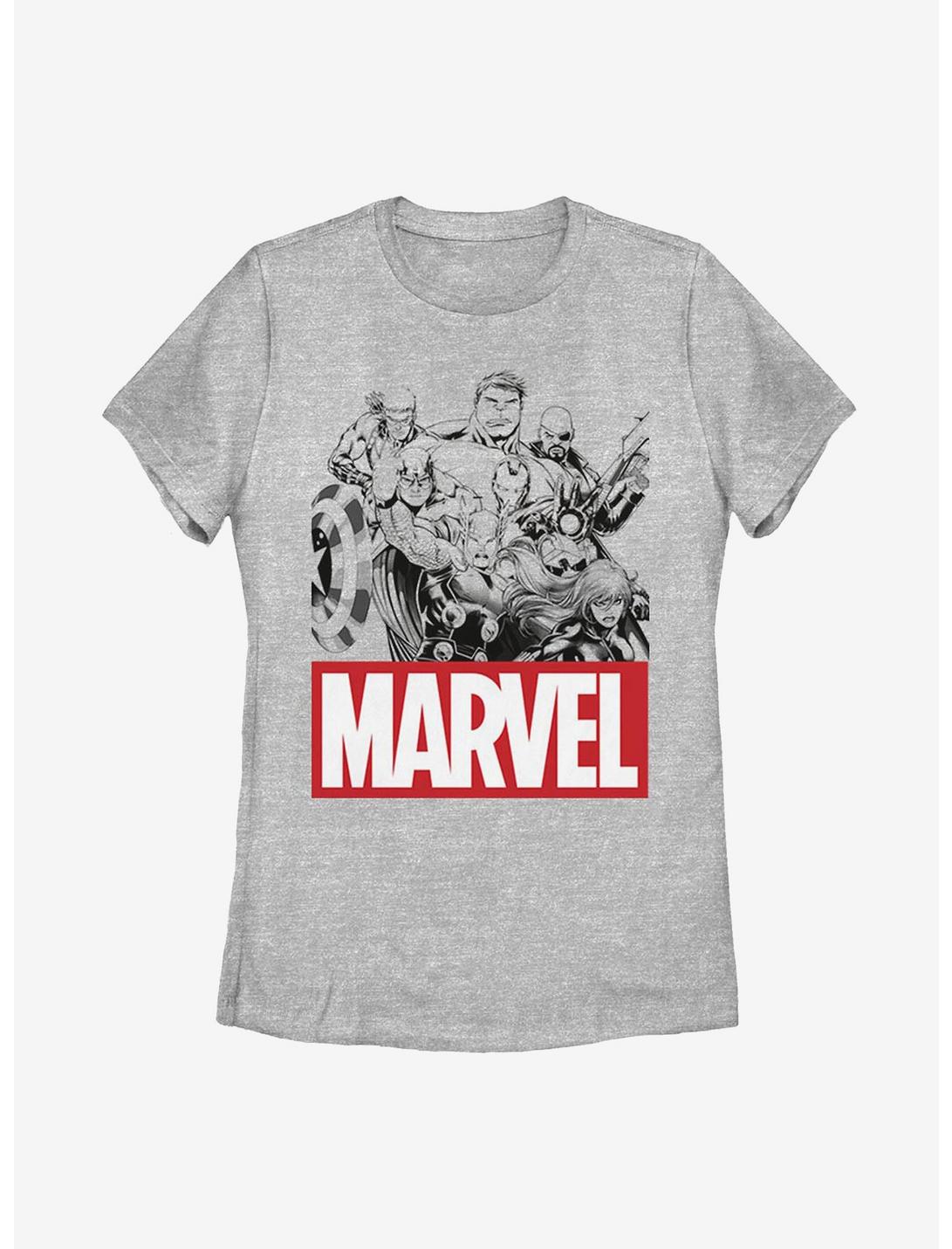 Marvel Avengers Group Womens T-Shirt, ATH HTR, hi-res