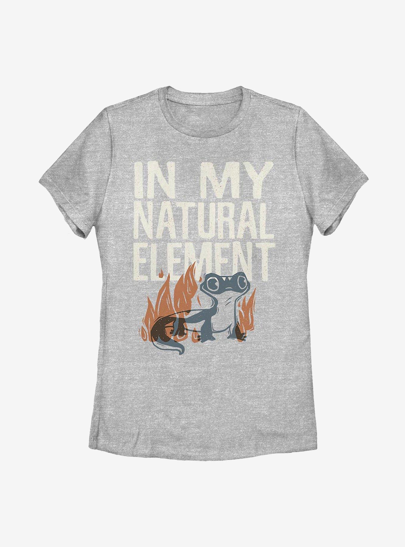 Disney Frozen 2 Salamander Woodcut Womens T-Shirt, ATH HTR, hi-res