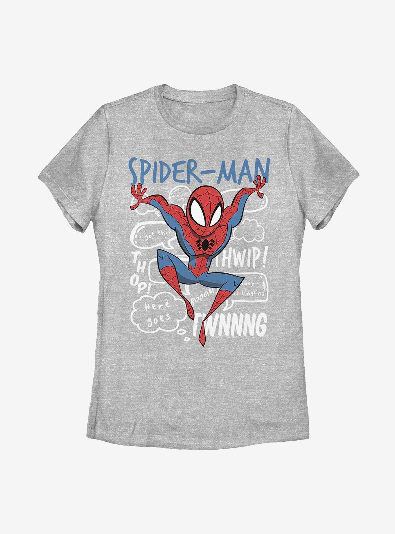 Marvel Spider-Man Spidey Thoughts Womens T-Shirt, ATH HTR, hi-res