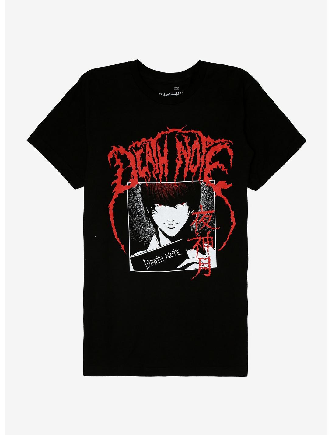 Death Note Light Metal T-Shirt, BLACK, hi-res