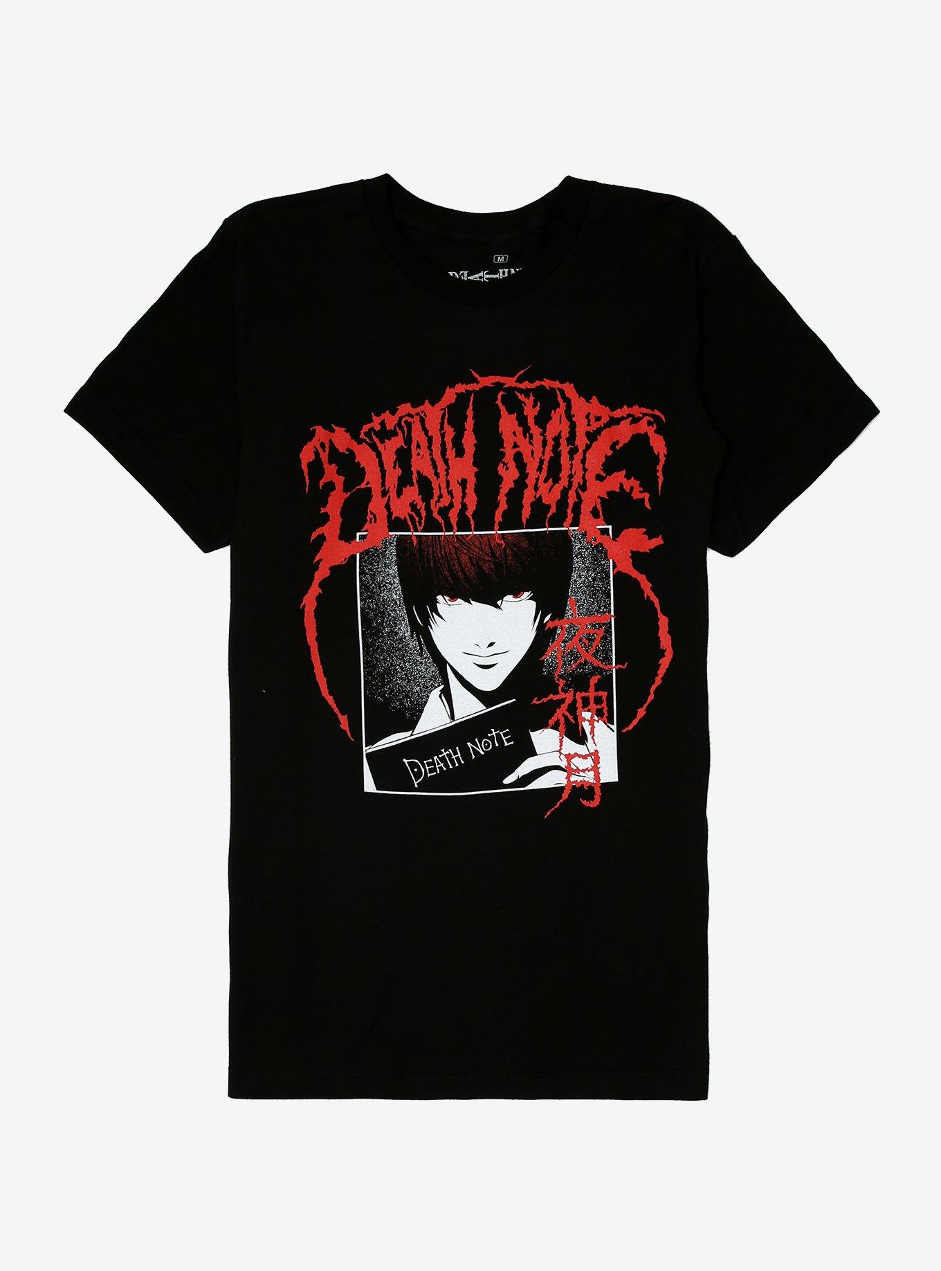 Death Note Light Metal T-Shirt, BLACK, hi-res