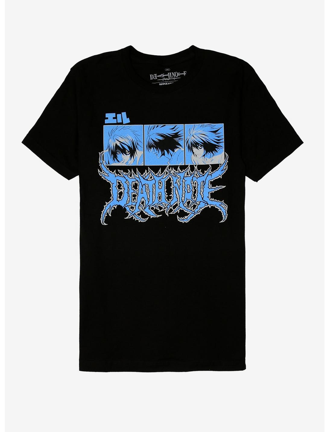 Death Note L Metal T-Shirt, BLACK, hi-res