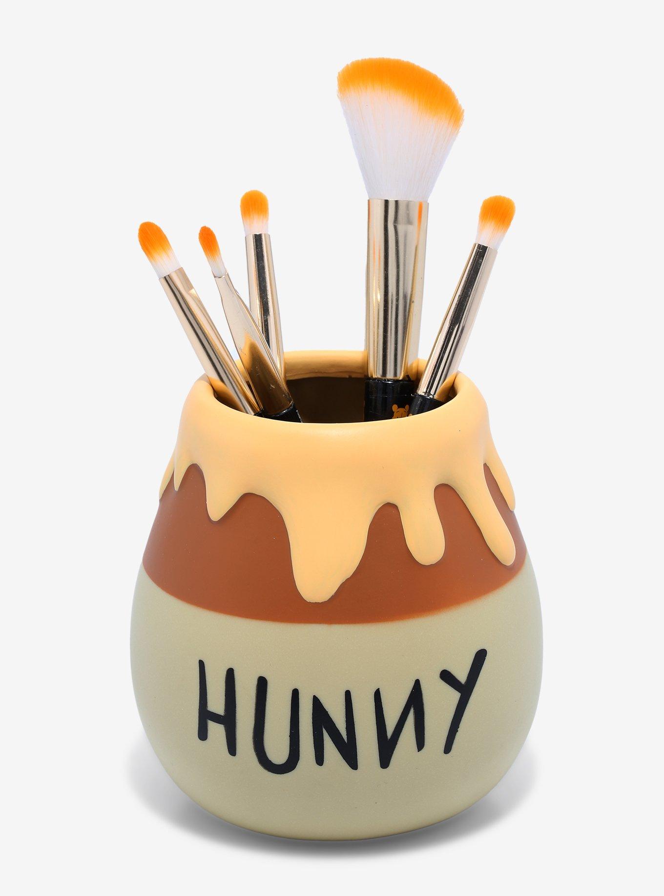 Disney Winnie The Pooh Hunny Pot Makeup Brush Set & Holder, , hi-res