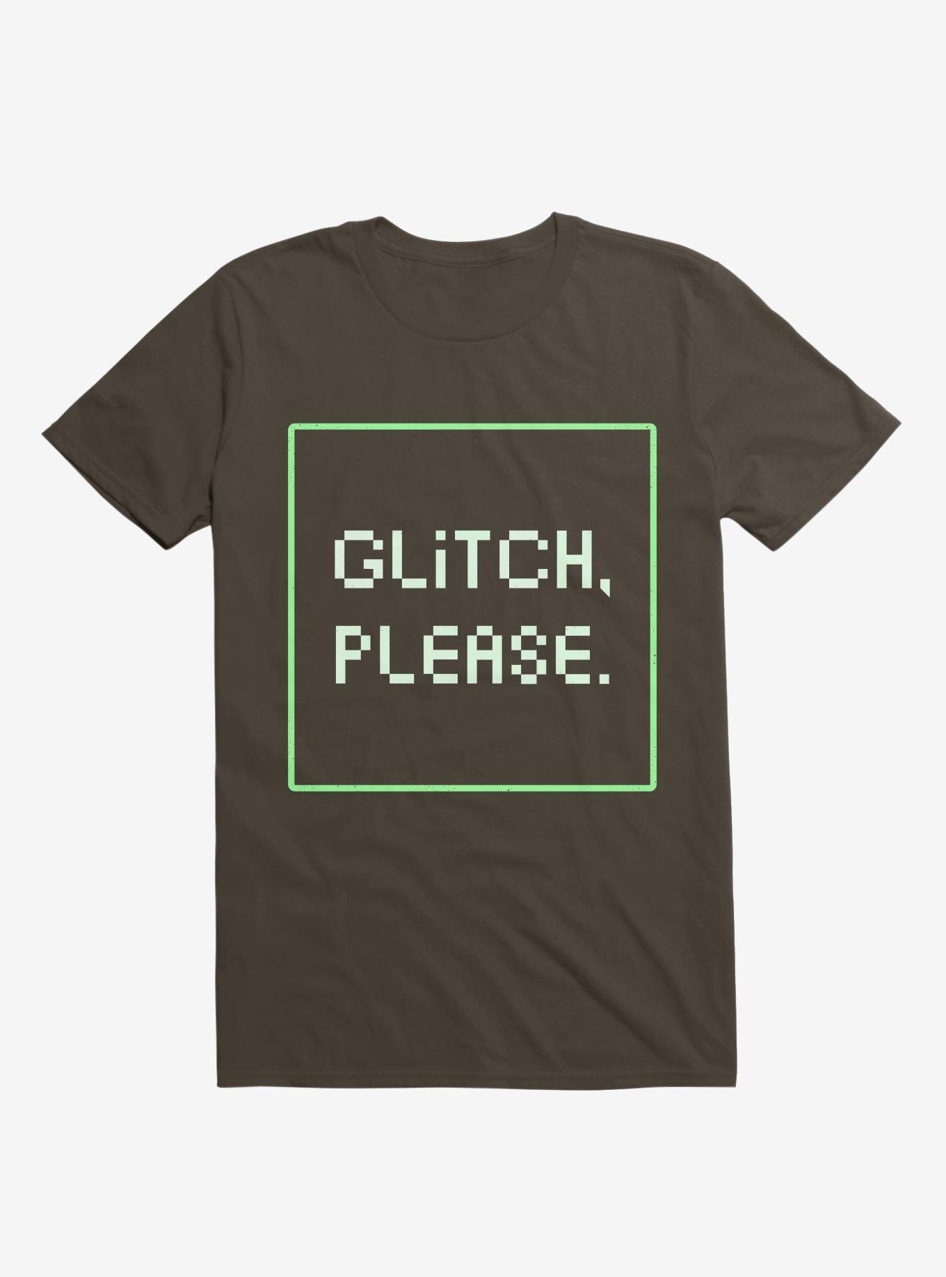 Glitch Please T-Shirt, BROWN, hi-res