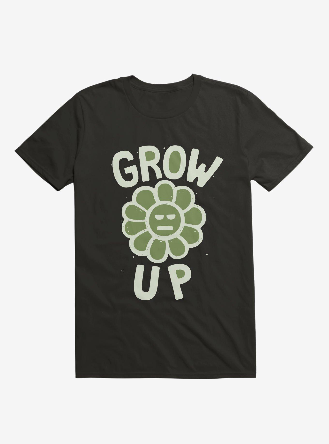 Grow Up Flower T-Shirt, BLACK, hi-res
