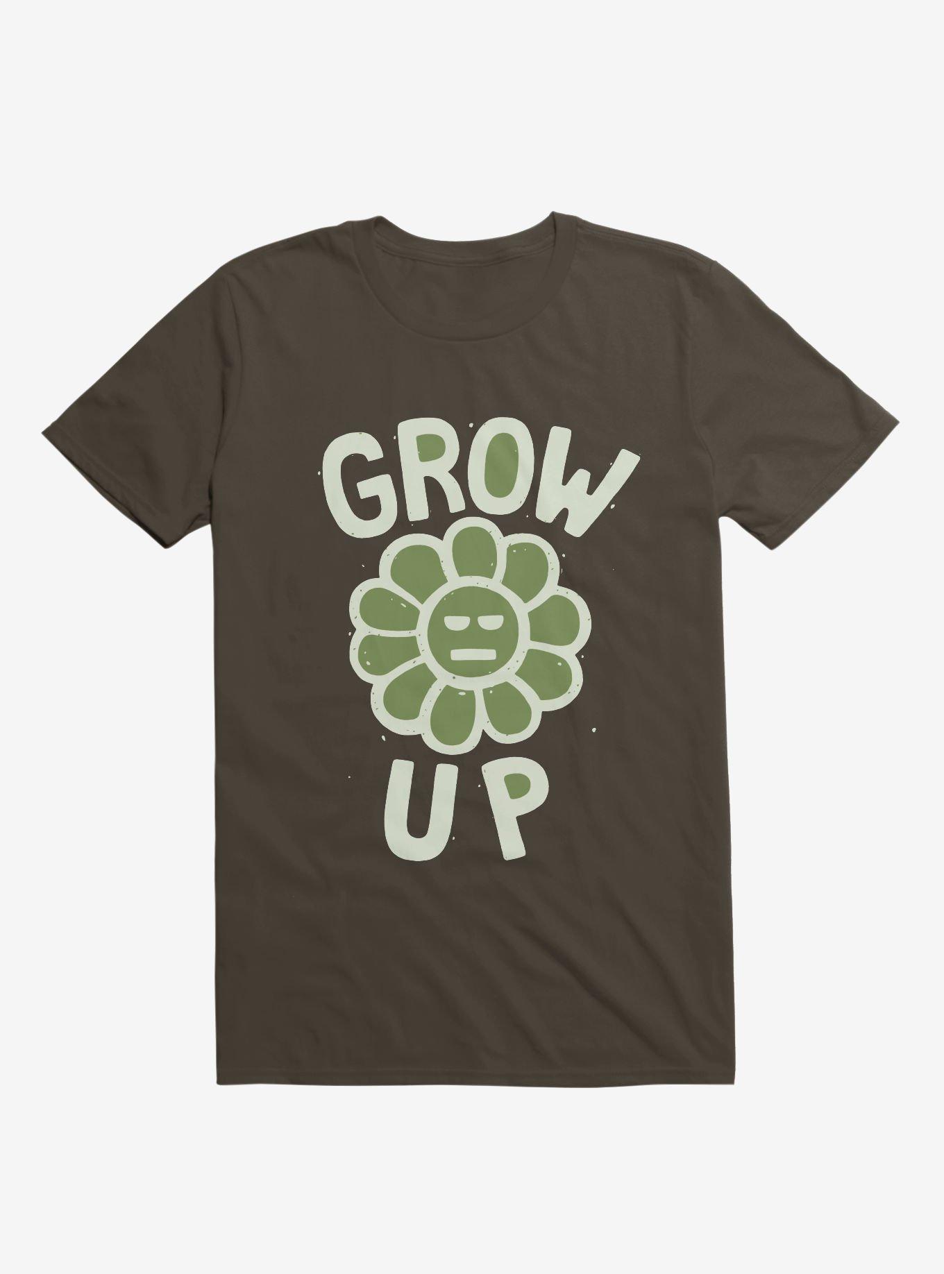 Grow Up Flower T-Shirt, BROWN, hi-res