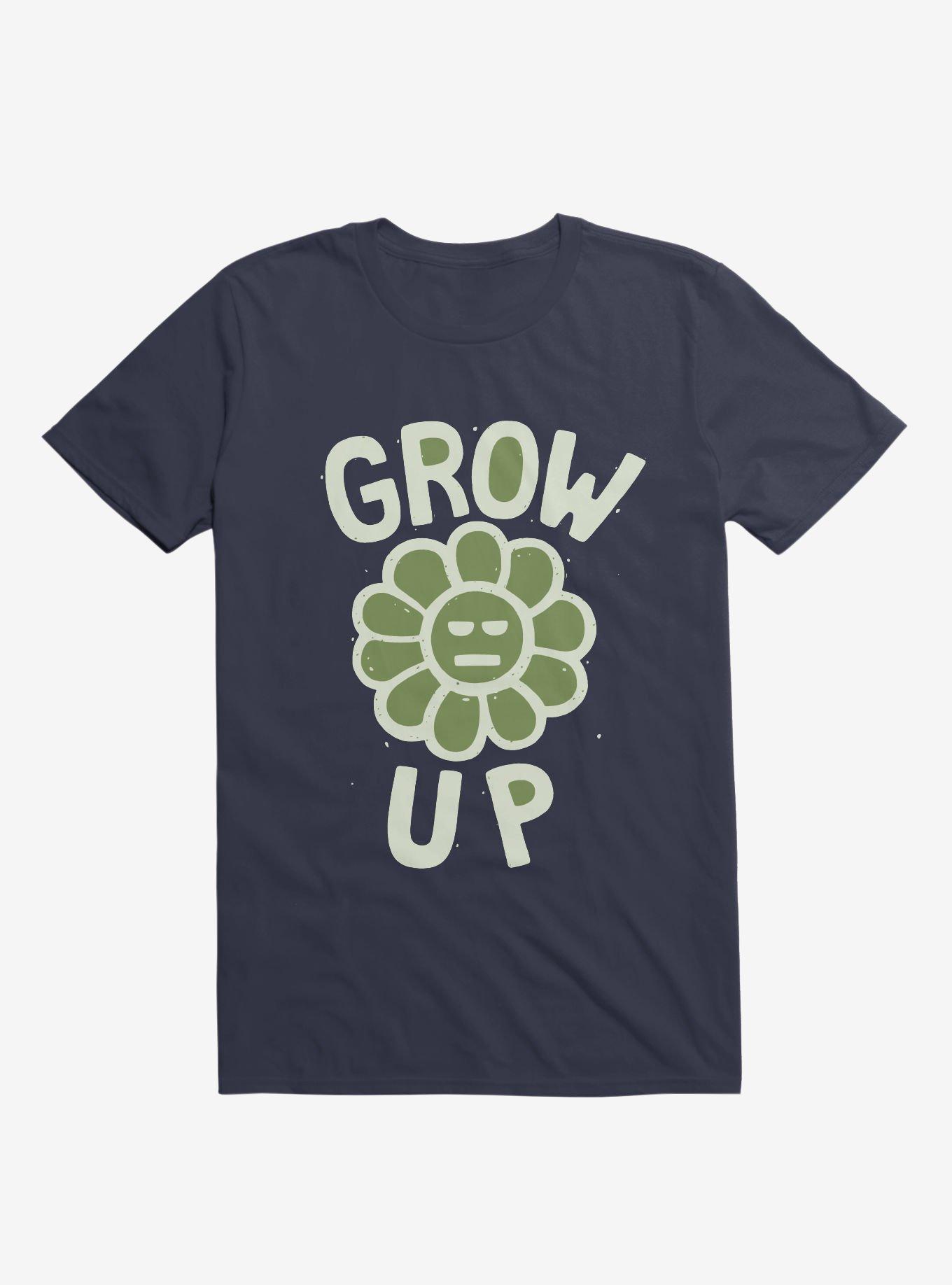 Grow Up Flower T-Shirt, NAVY, hi-res