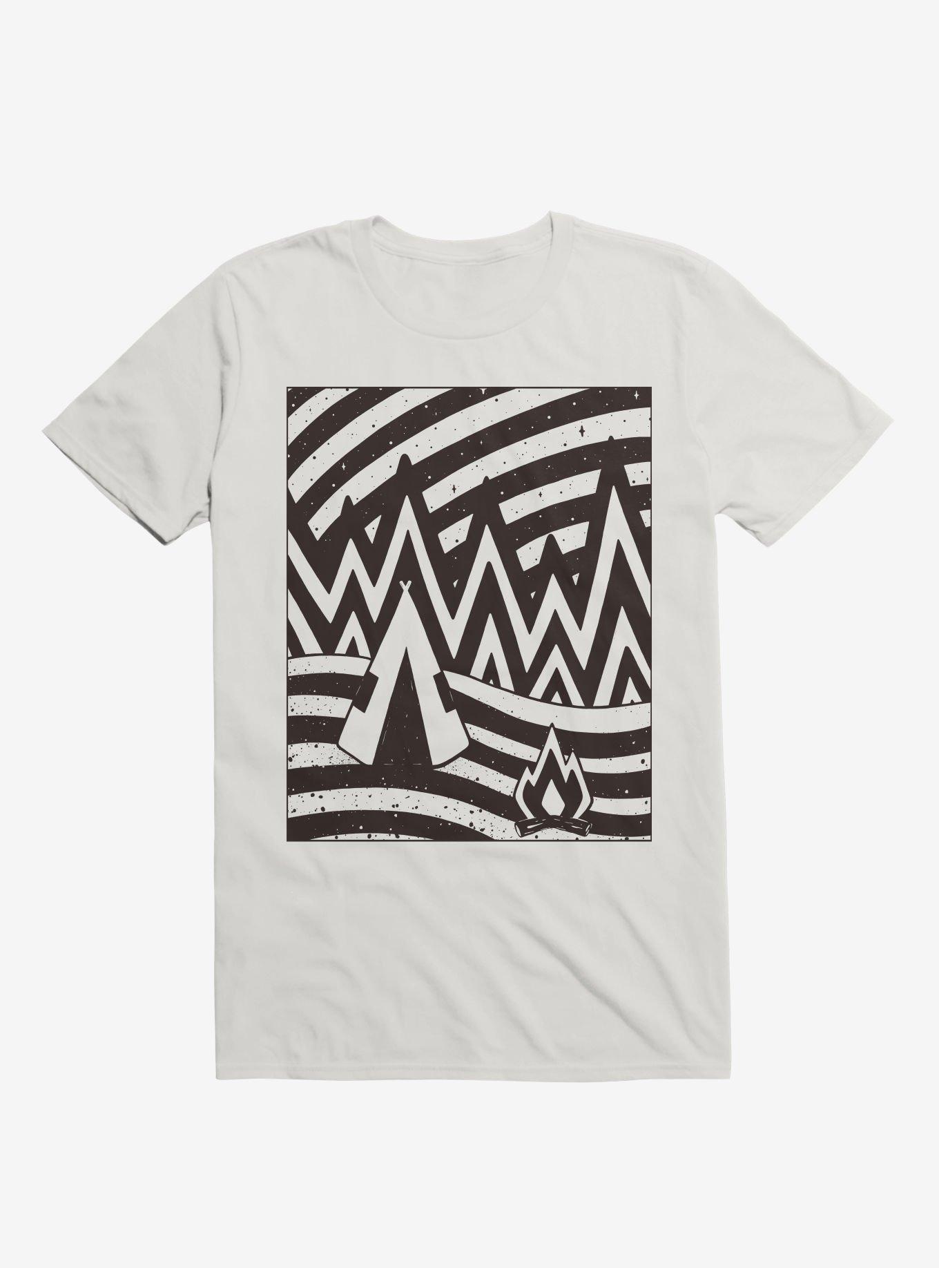 Camping Overnight Art T-Shirt, WHITE, hi-res