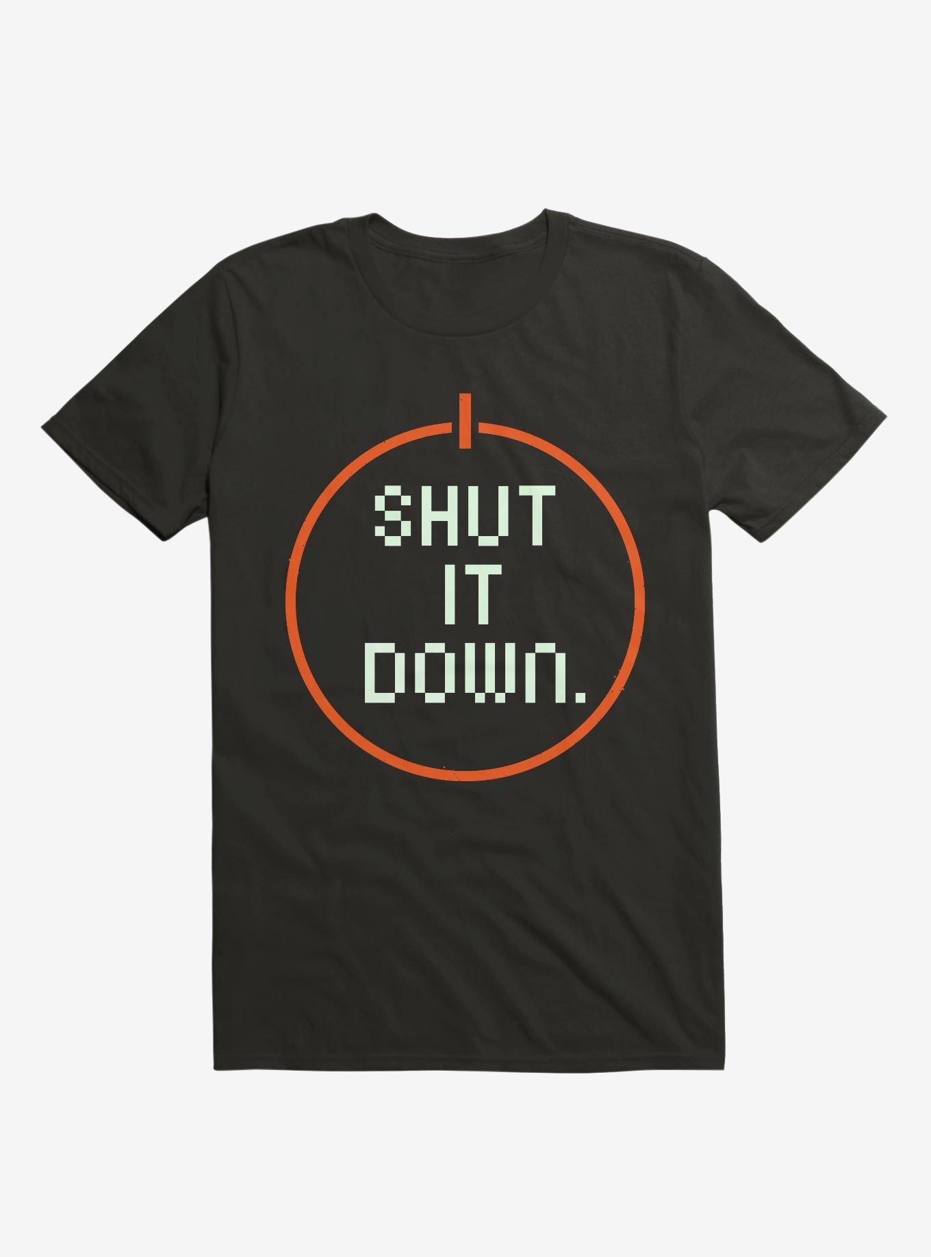 Shut It Down Gamer T-Shirt, BLACK, hi-res