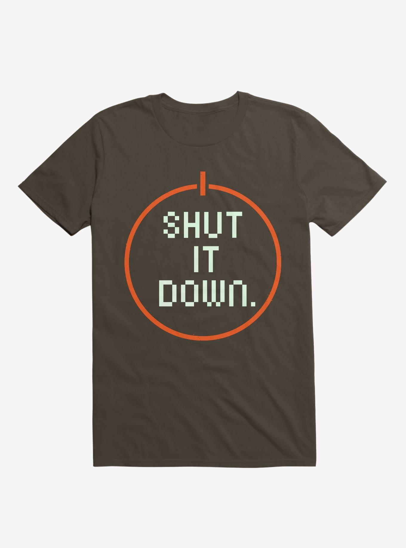 Shut It Down Gamer T-Shirt, BROWN, hi-res