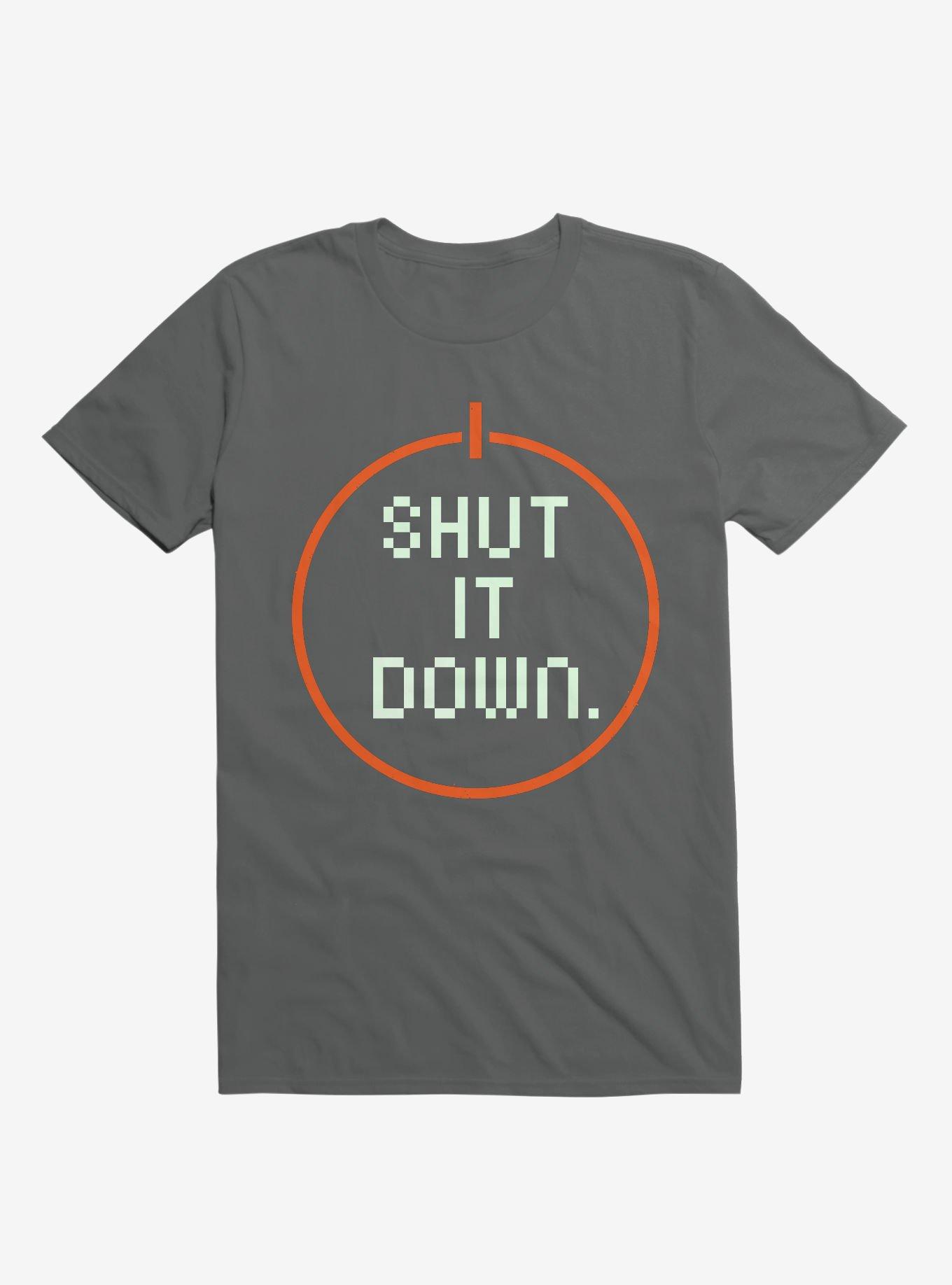 Shut It Down Gamer T-Shirt, ASPHALT, hi-res