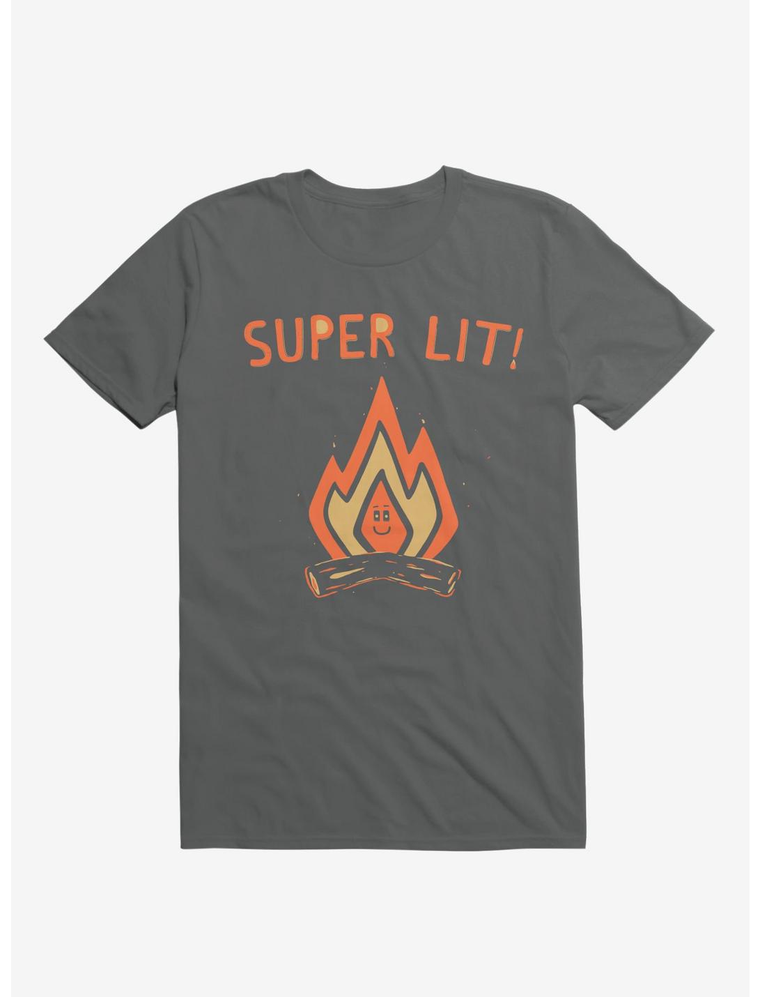 Super Lit! Campfire T-Shirt, ASPHALT, hi-res