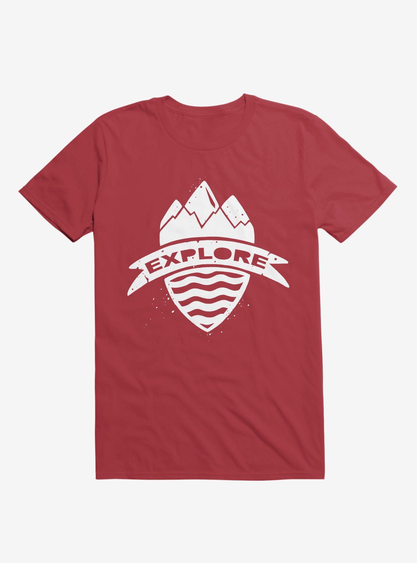 Explorer's Crest T-Shirt, RED, hi-res