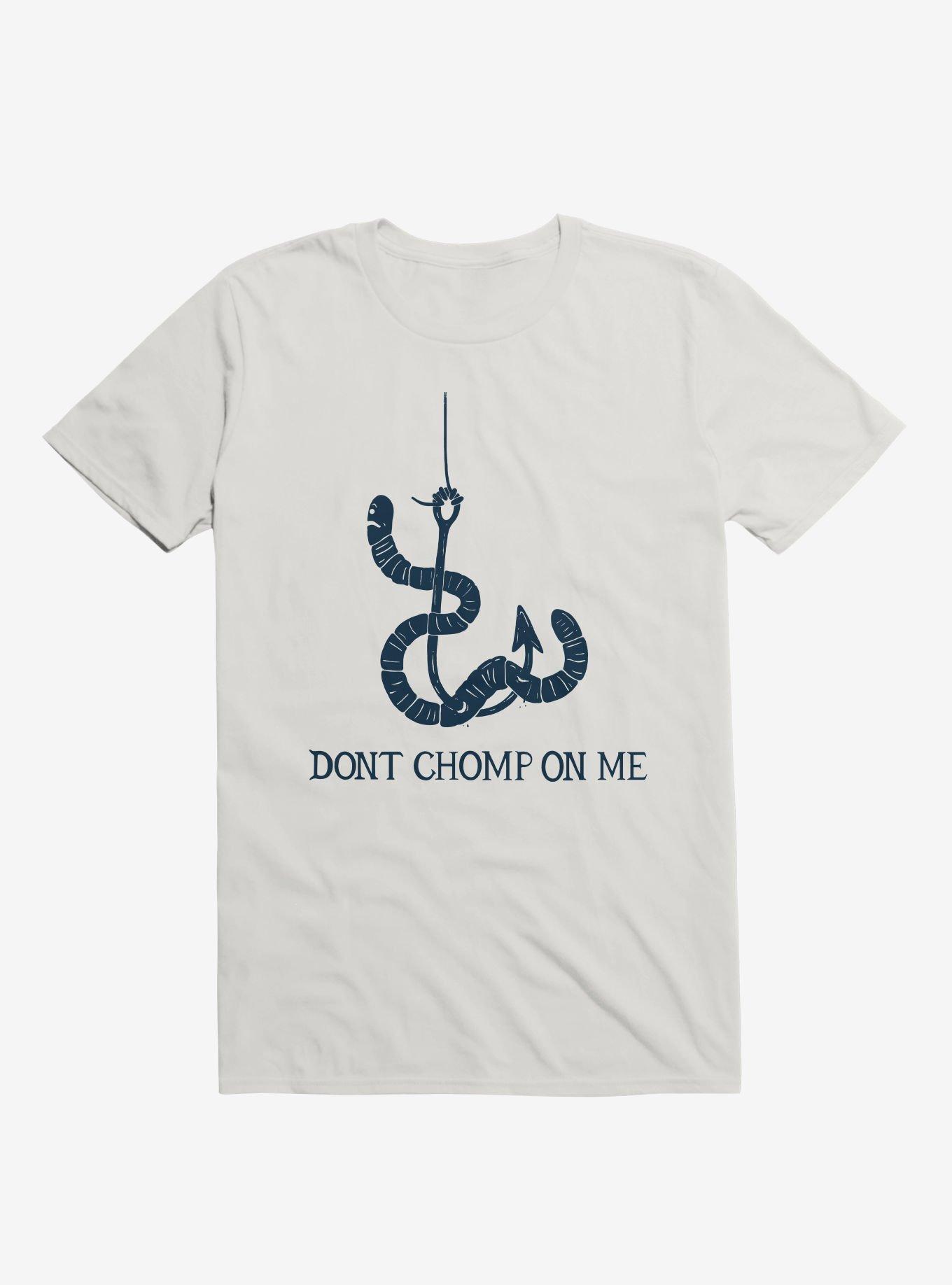 Don't Chomp On Me Lure Worm T-Shirt, WHITE, hi-res