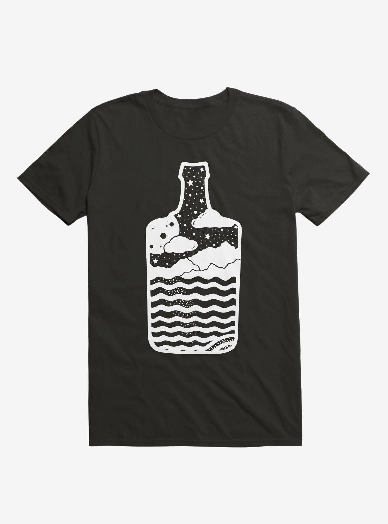 Moonshine Stars Night Sky T-Shirt, BLACK, hi-res