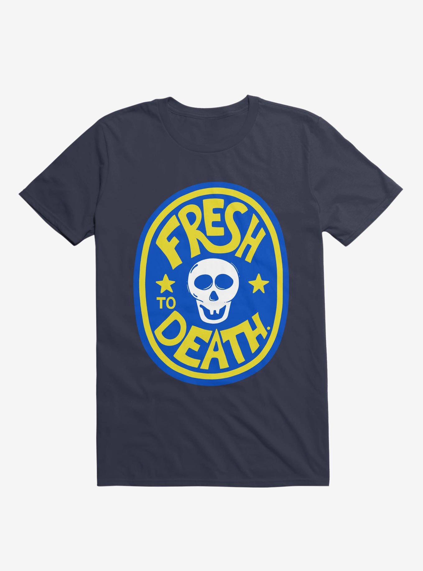 Fresh To Death Skull T-Shirt, NAVY, hi-res