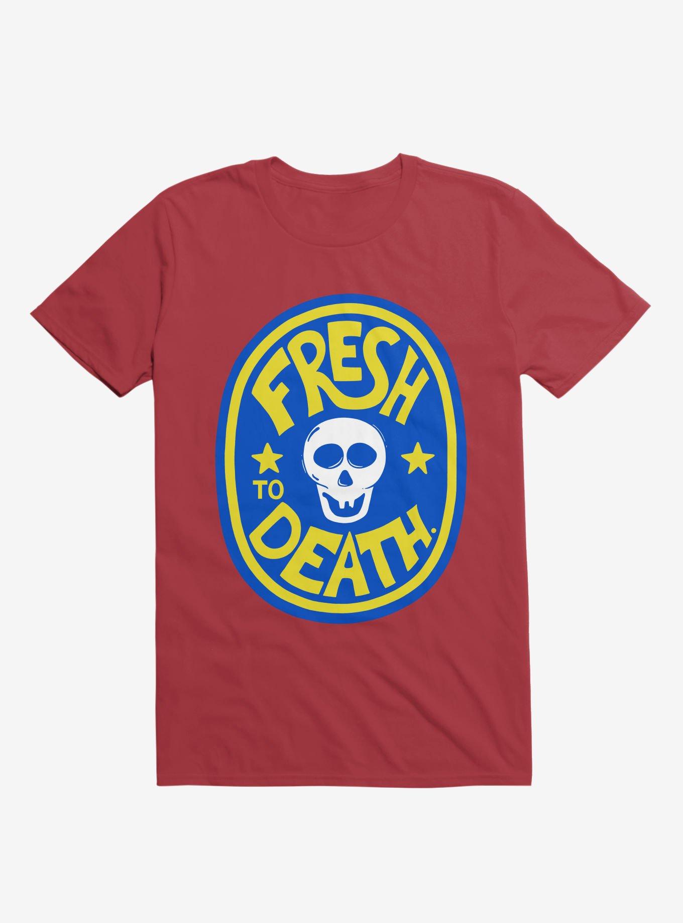 Fresh To Death Skull T-Shirt, RED, hi-res