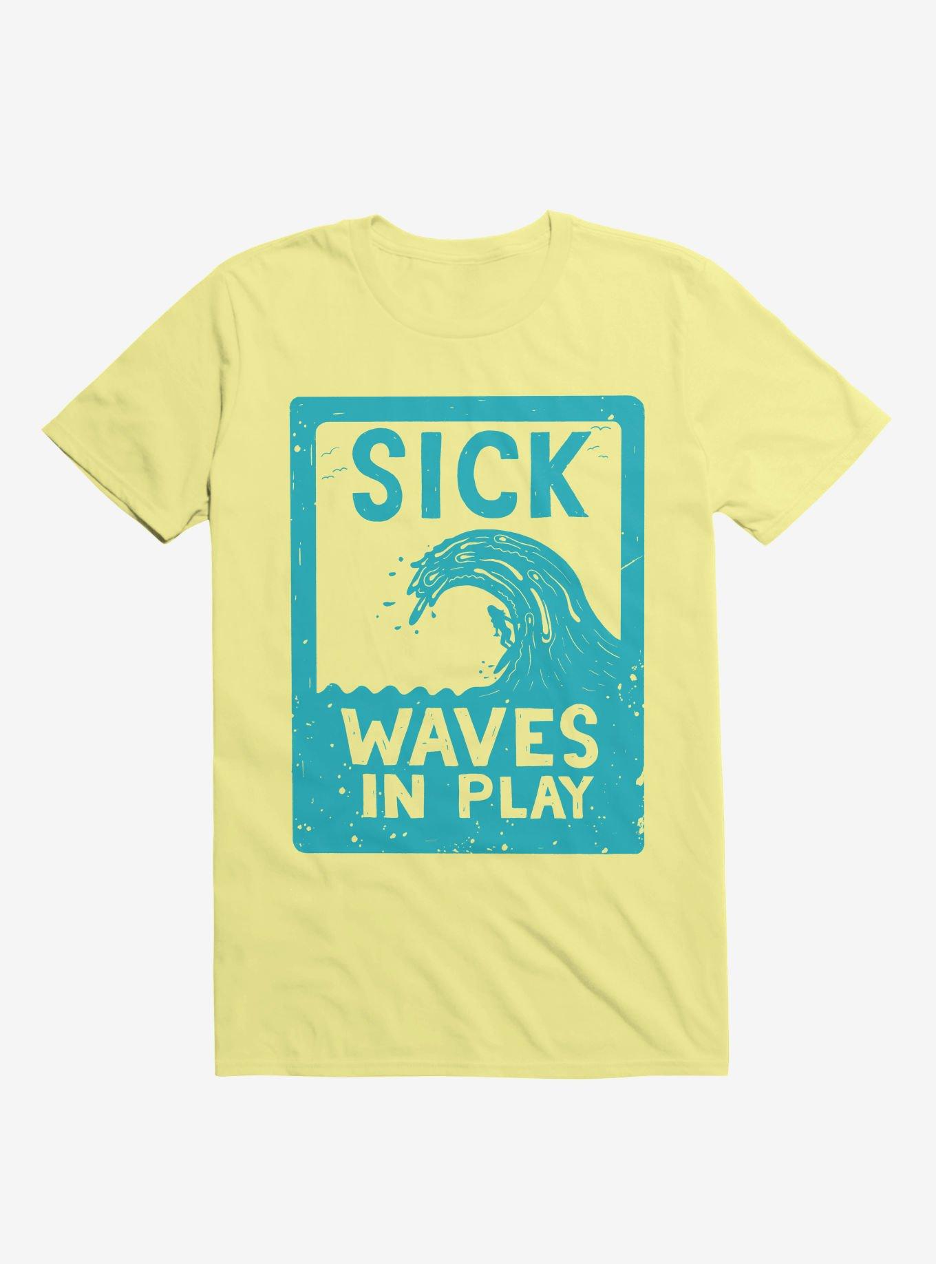 Sick Waves In Play Ocean T-Shirt, CORN SILK, hi-res