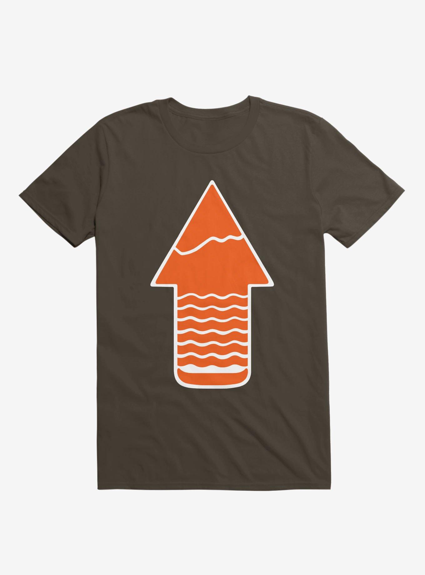 Take A Hike Up Arrow Art T-Shirt, BROWN, hi-res