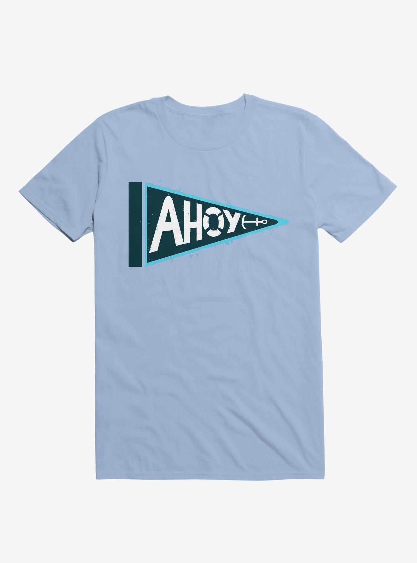 The Captain's Pennant Ahoy T-Shirt, LIGHT BLUE, hi-res